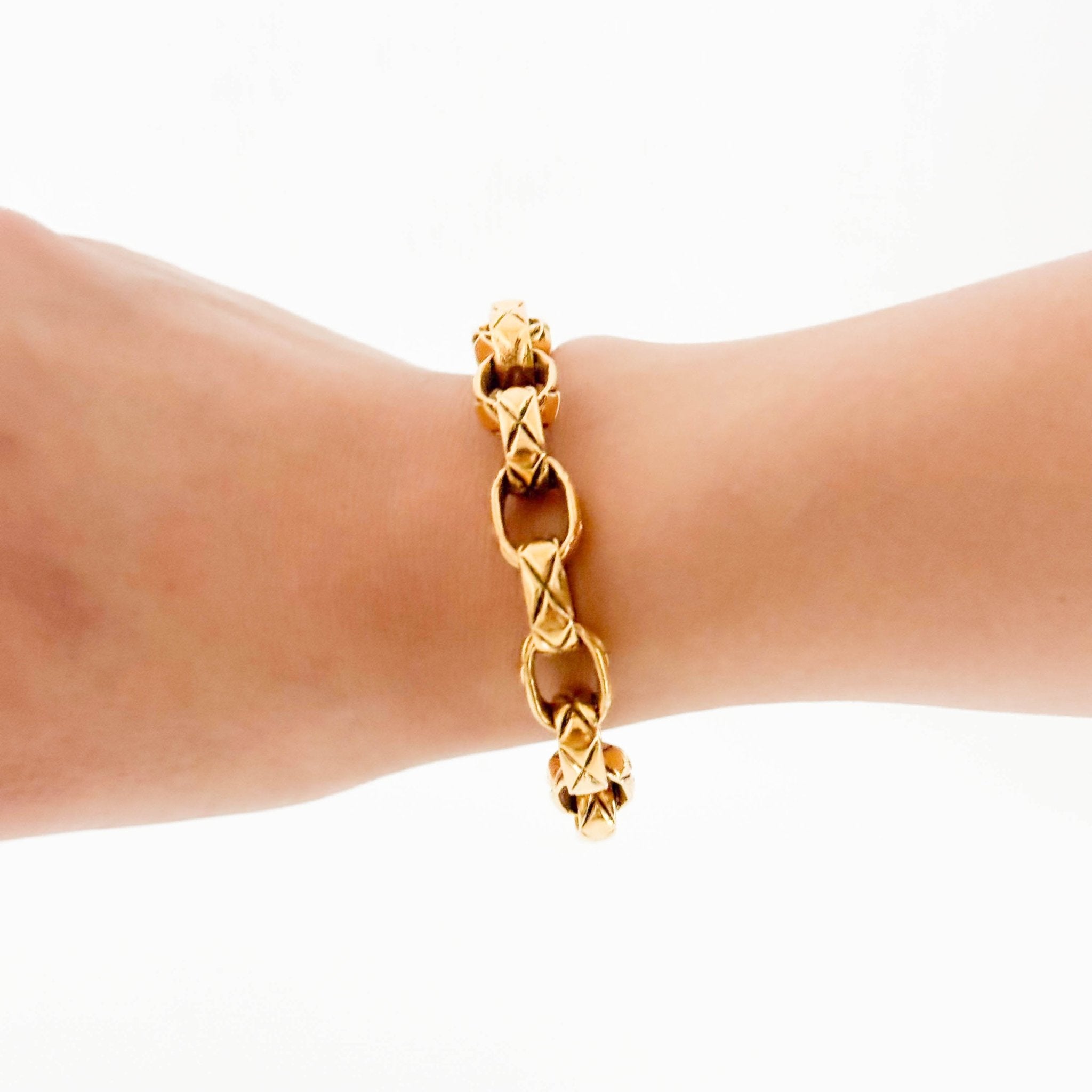 CHANEL Matelasse Chain Gold Bangle, in , Sold by HIVE PRELOVED - Bangles, ,