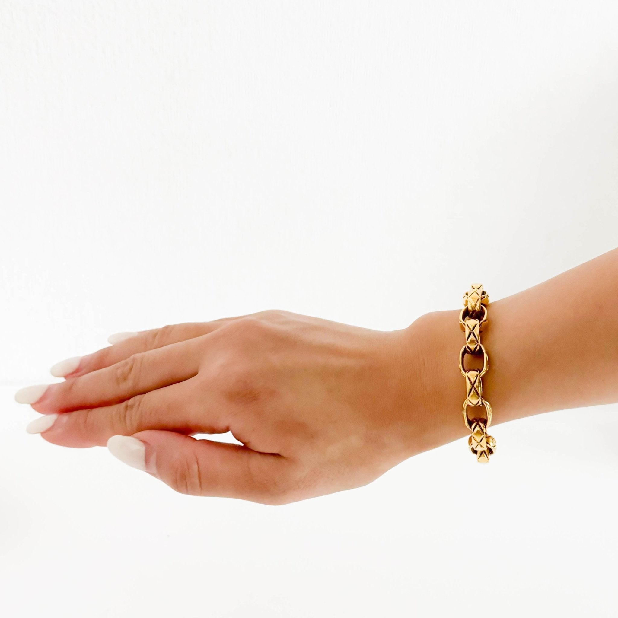 CHANEL Matelasse Chain Gold Bangle, in , Sold by HIVE PRELOVED - Bangles, ,