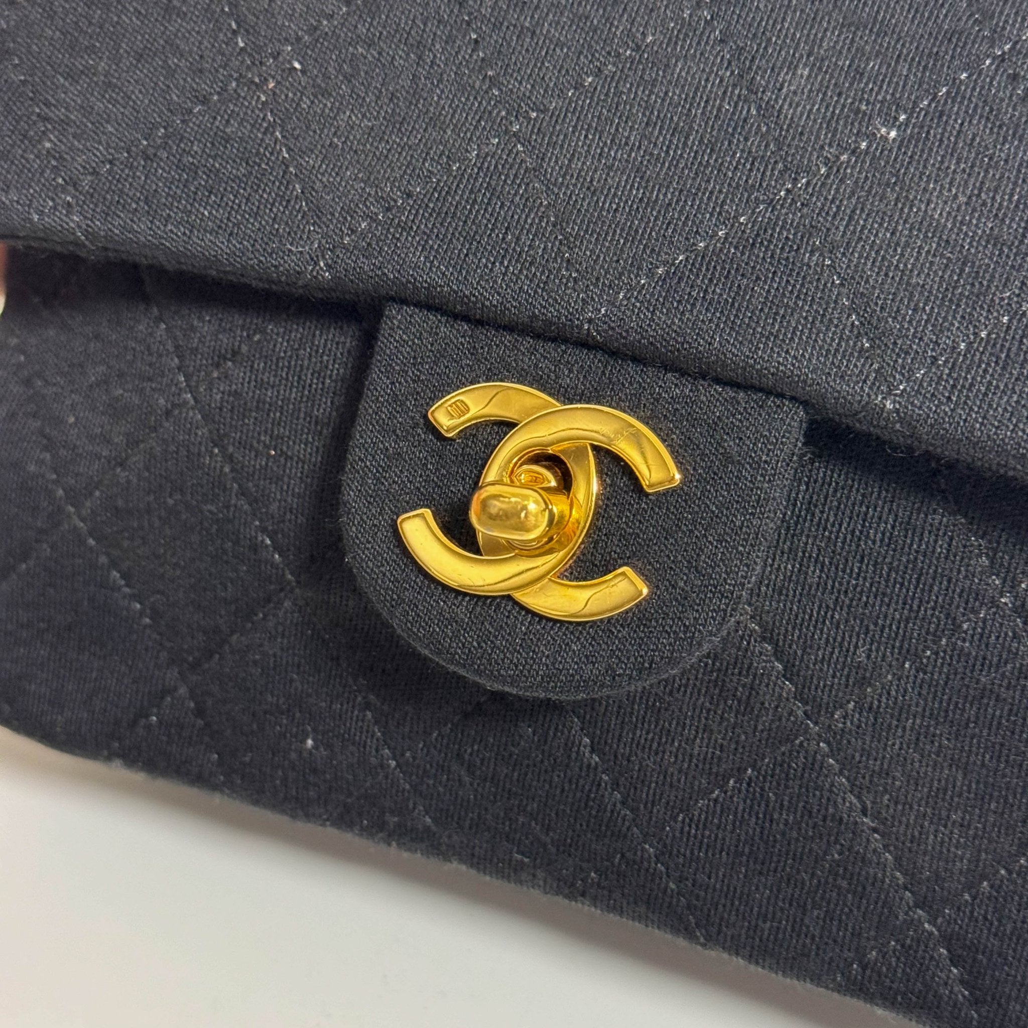 CHANEL Mini Cotton Classic Square Flap Black Chain Crossbody Bag, in , Sold by HIVE PRELOVED - Crossbody bags, ,