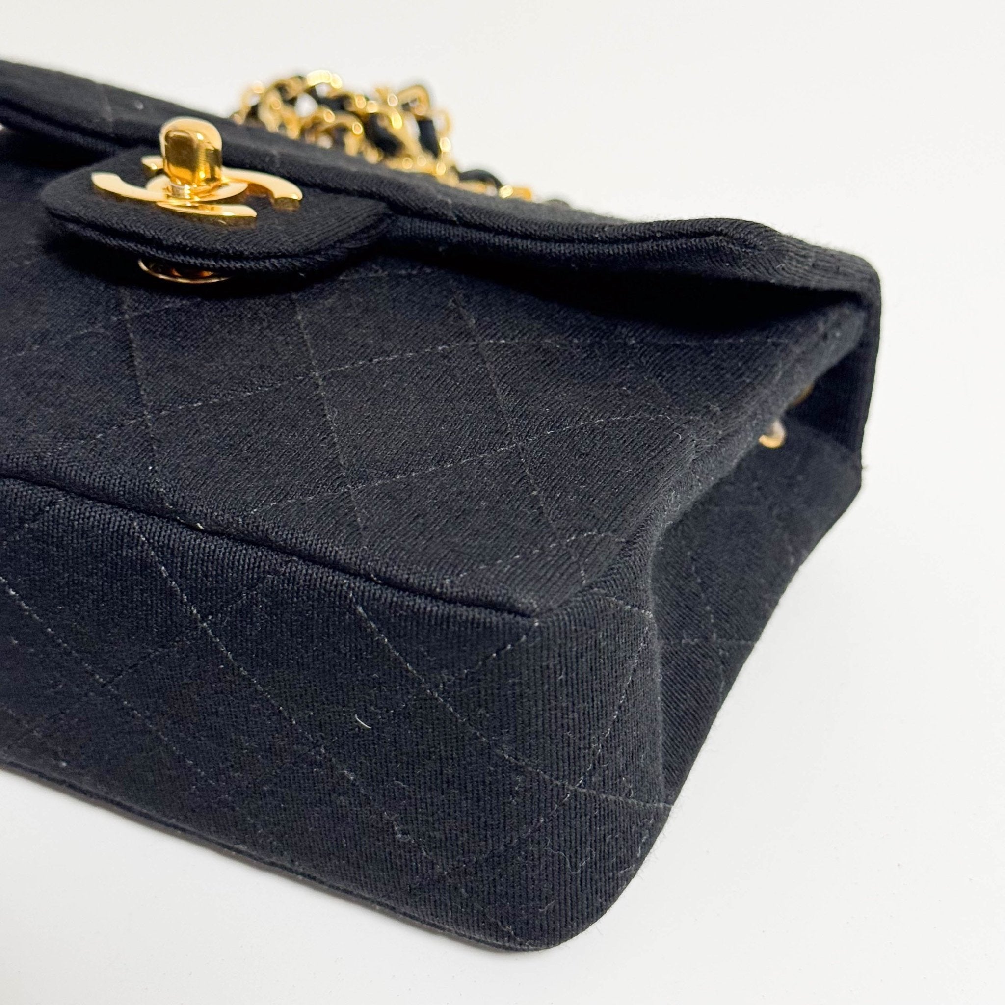 CHANEL Mini Cotton Classic Square Flap Black Chain Crossbody Bag, in , Sold by HIVE PRELOVED - Crossbody bags, ,