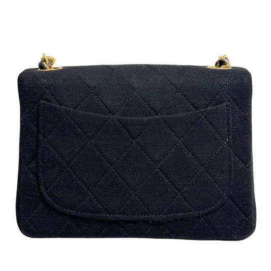 CHANEL Mini Cotton Classic Square Flap Black Chain Crossbody Bag, in , Sold by HIVE PRELOVED - Crossbody bags, ,