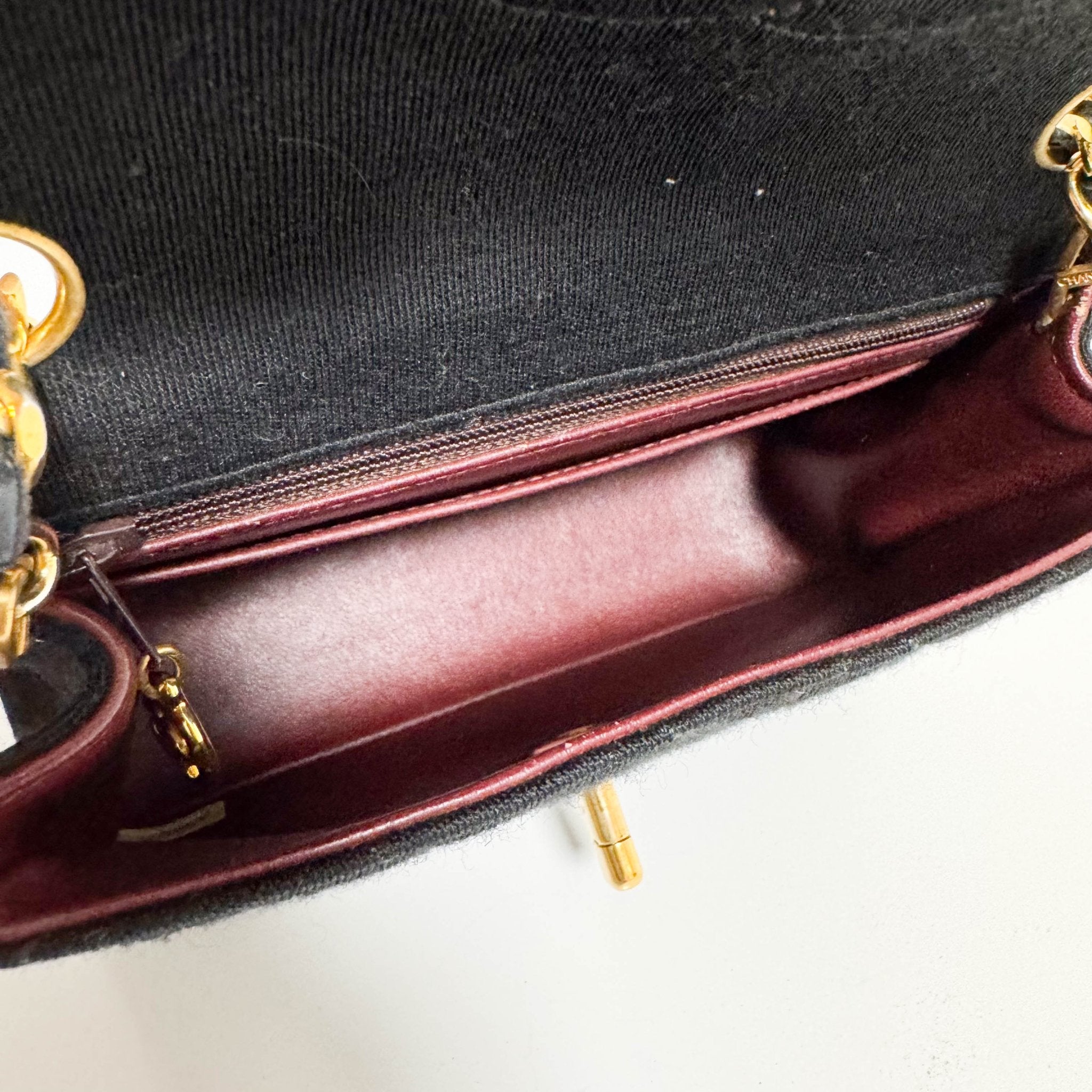 CHANEL Mini Cotton Classic Square Flap Black Chain Crossbody Bag, in , Sold by HIVE PRELOVED - Crossbody bags, ,