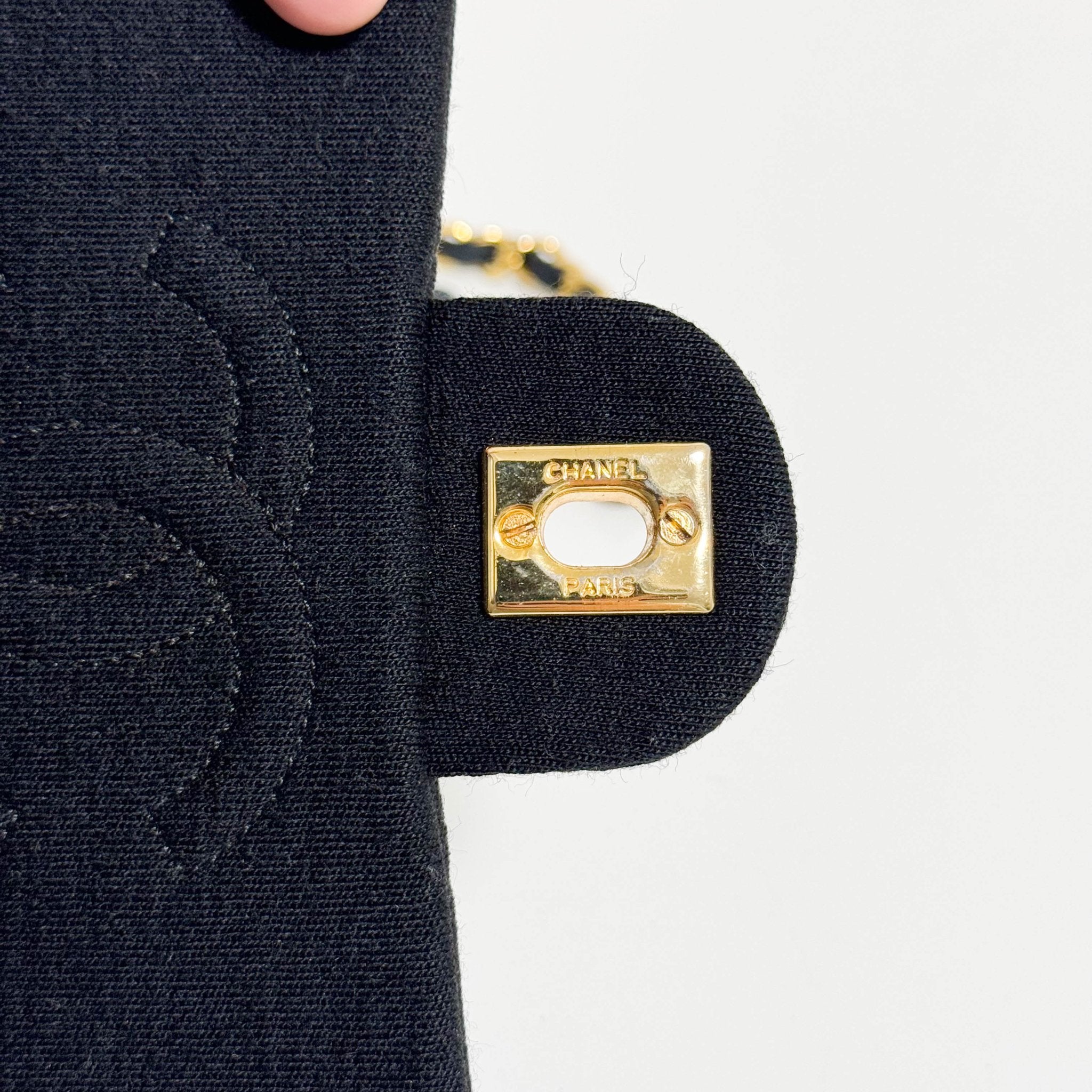 CHANEL Mini Cotton Classic Square Flap Black Chain Crossbody Bag, in , Sold by HIVE PRELOVED - Crossbody bags, ,