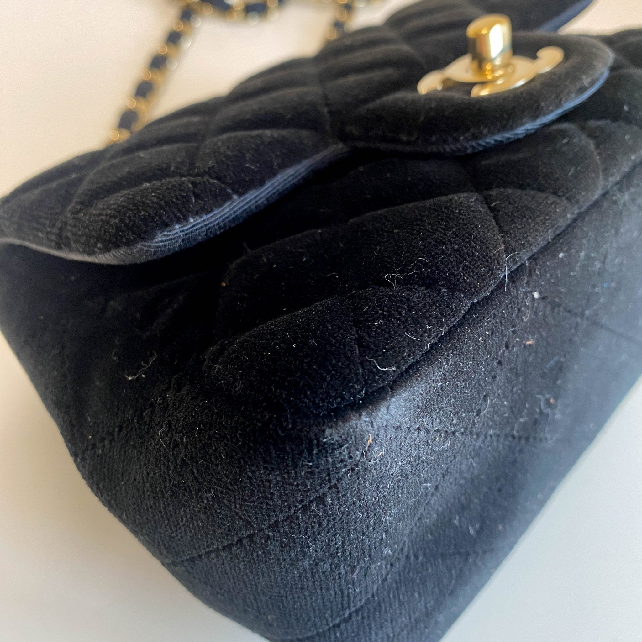 CHANEL Mini Timeless Classic Velvet Single Flap Chain Crossbody Bag, in , Sold by HIVE PRELOVED - Crossbody bags, ,