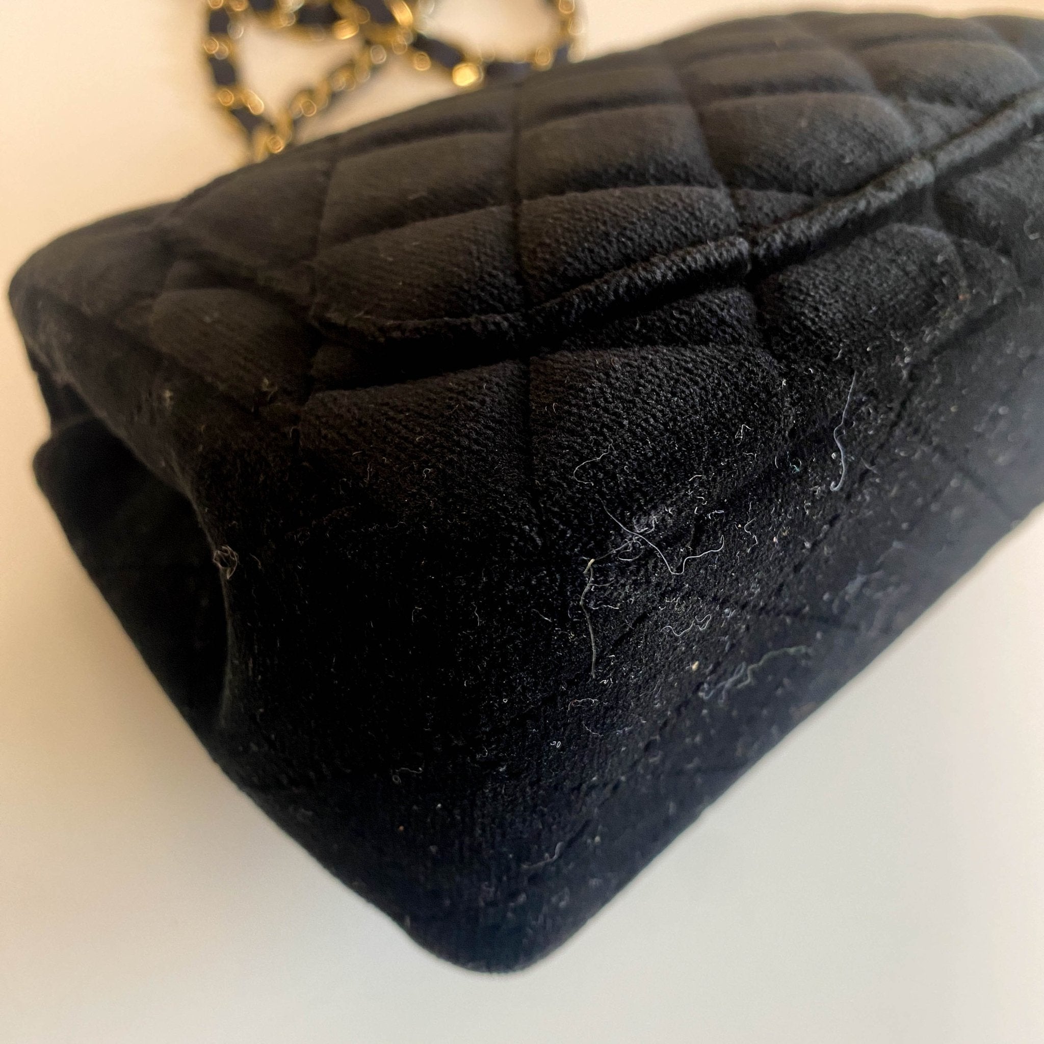 CHANEL Mini Timeless Classic Velvet Single Flap Chain Crossbody Bag, in , Sold by HIVE PRELOVED - Crossbody bags, ,