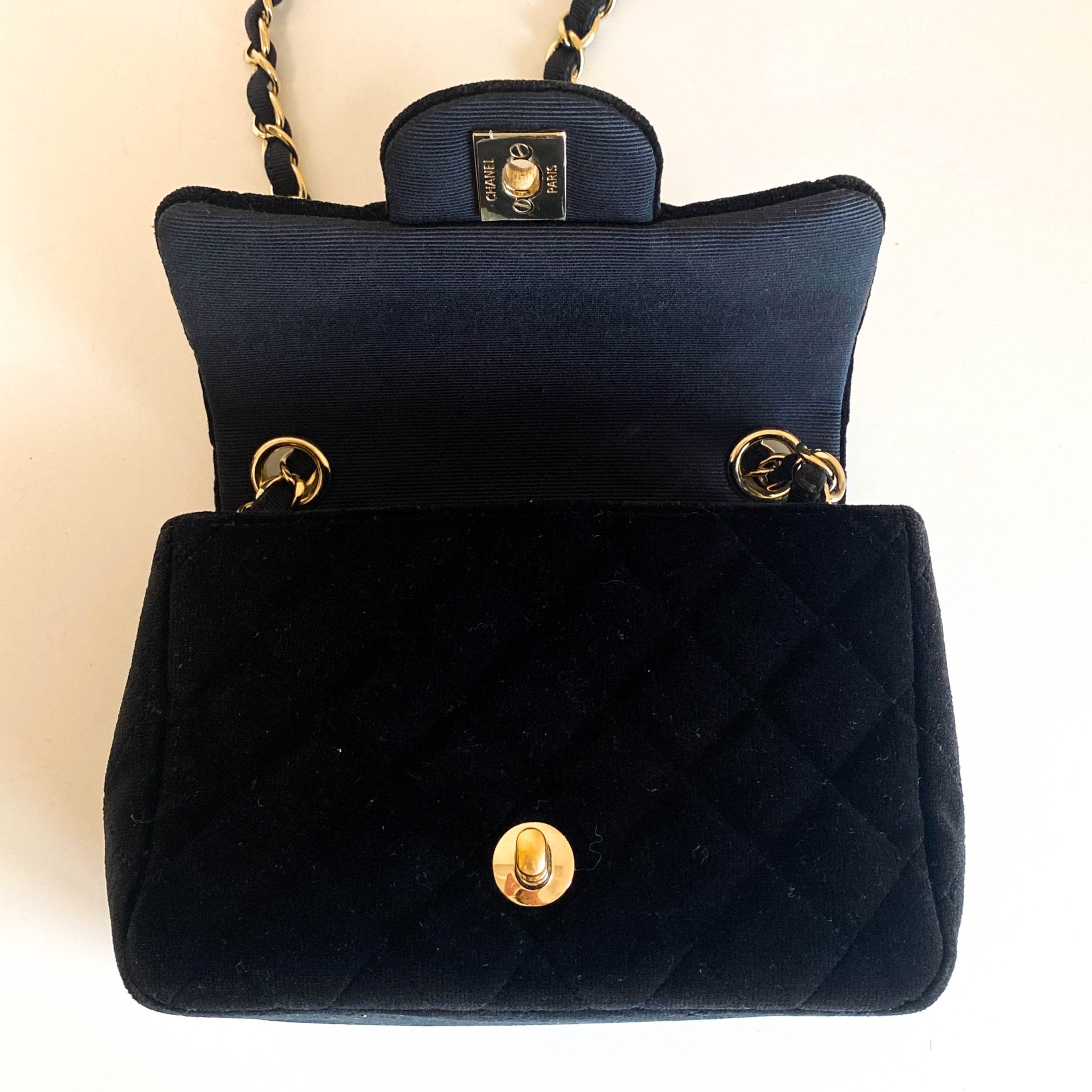 CHANEL Mini Timeless Classic Velvet Single Flap Chain Crossbody Bag, in , Sold by HIVE PRELOVED - Crossbody bags, ,