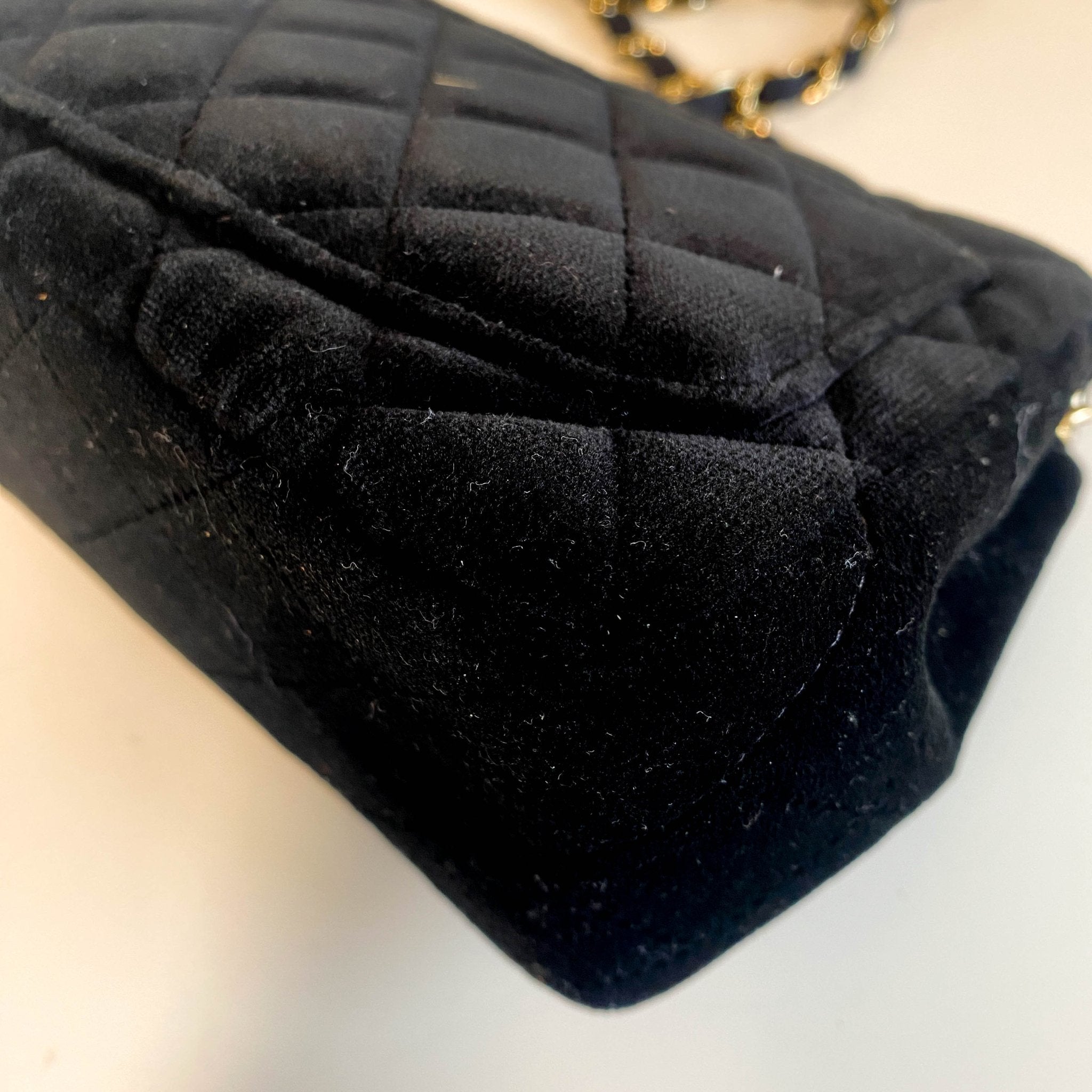 CHANEL Mini Timeless Classic Velvet Single Flap Chain Crossbody Bag, in , Sold by HIVE PRELOVED - Crossbody bags, ,