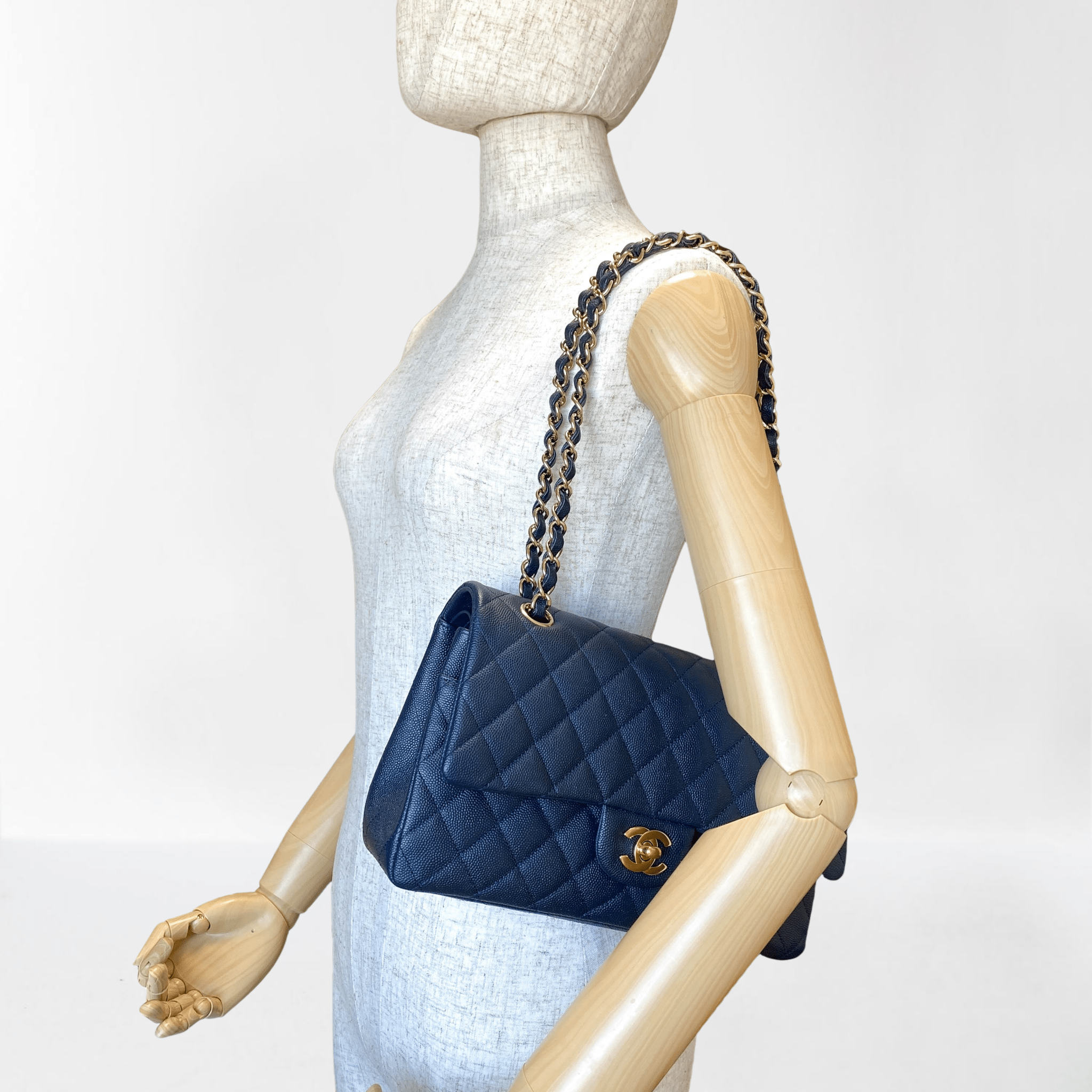 CHANEL Navy Timeless Classic Double Flap Quilted Shoulder Bag, in , Sold by HIVE PRELOVED - Crossbody bags, Shoulder Bags,