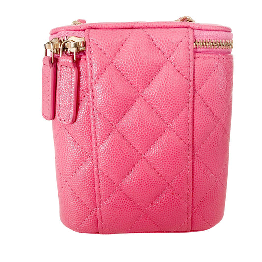 CHANEL Pink Quilted Caviar Mini Vanity Case Chain Crossbody Bag, in , Sold by HIVE PRELOVED - Mini bags, ,