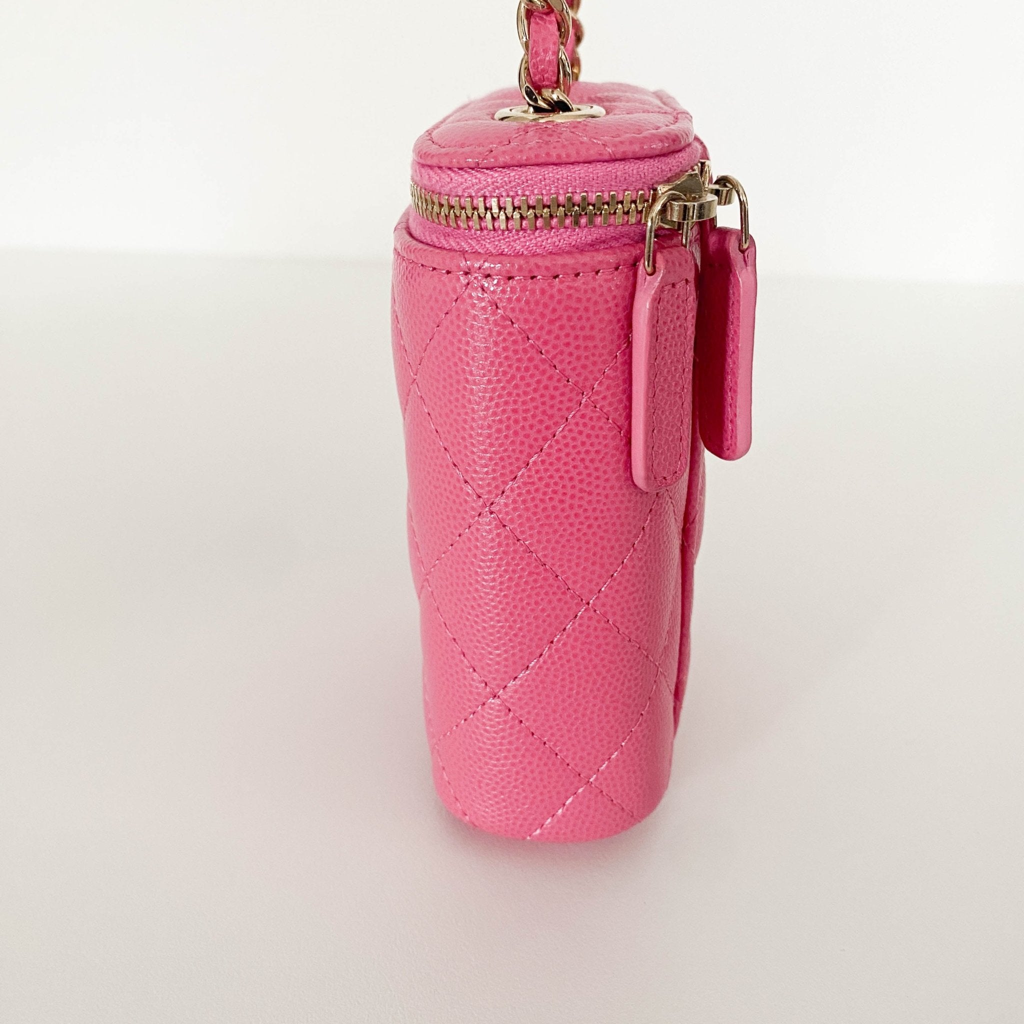 CHANEL Pink Quilted Caviar Mini Vanity Case Chain Crossbody Bag, in , Sold by HIVE PRELOVED - Mini bags, ,