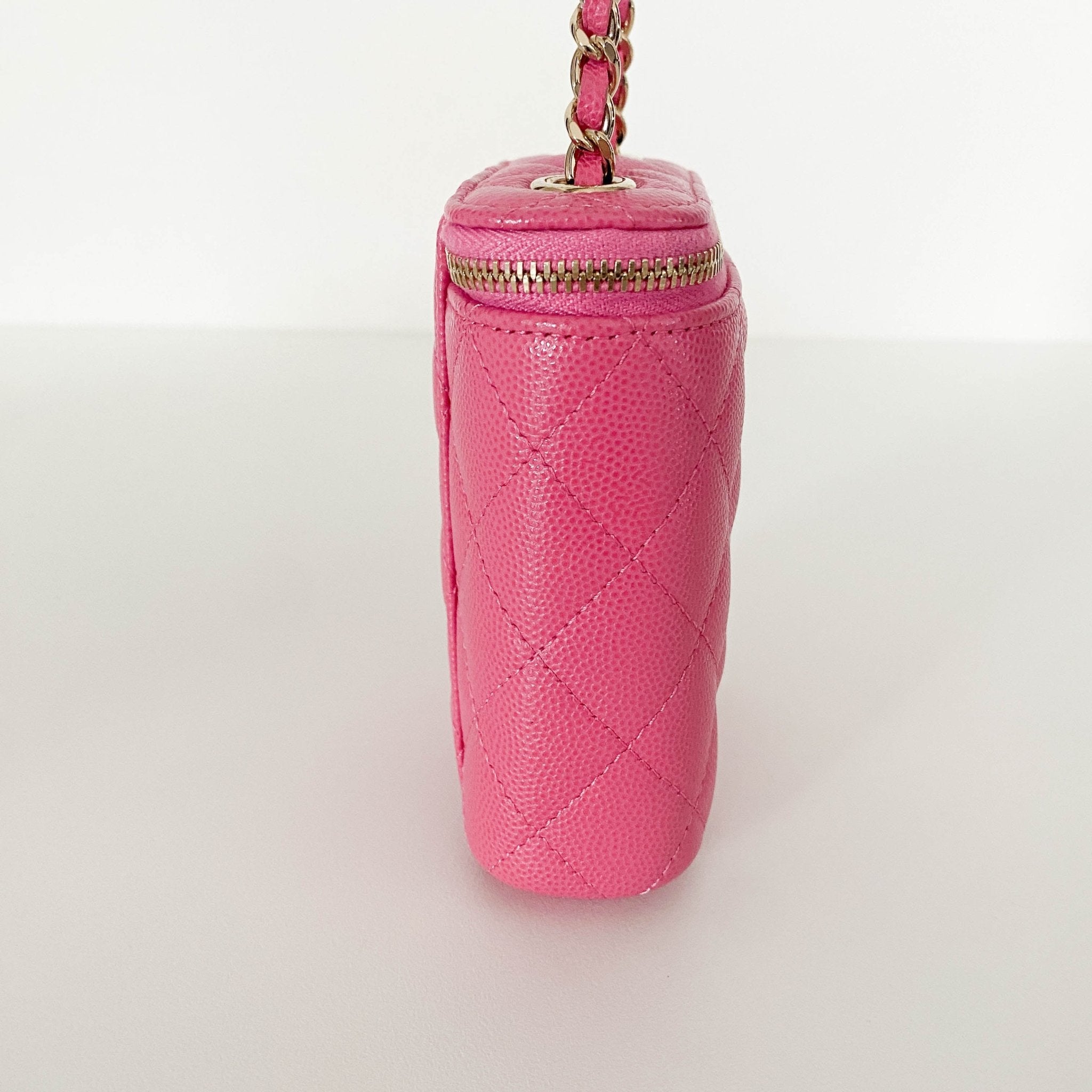 CHANEL Pink Quilted Caviar Mini Vanity Case Chain Crossbody Bag, in , Sold by HIVE PRELOVED - Mini bags, ,