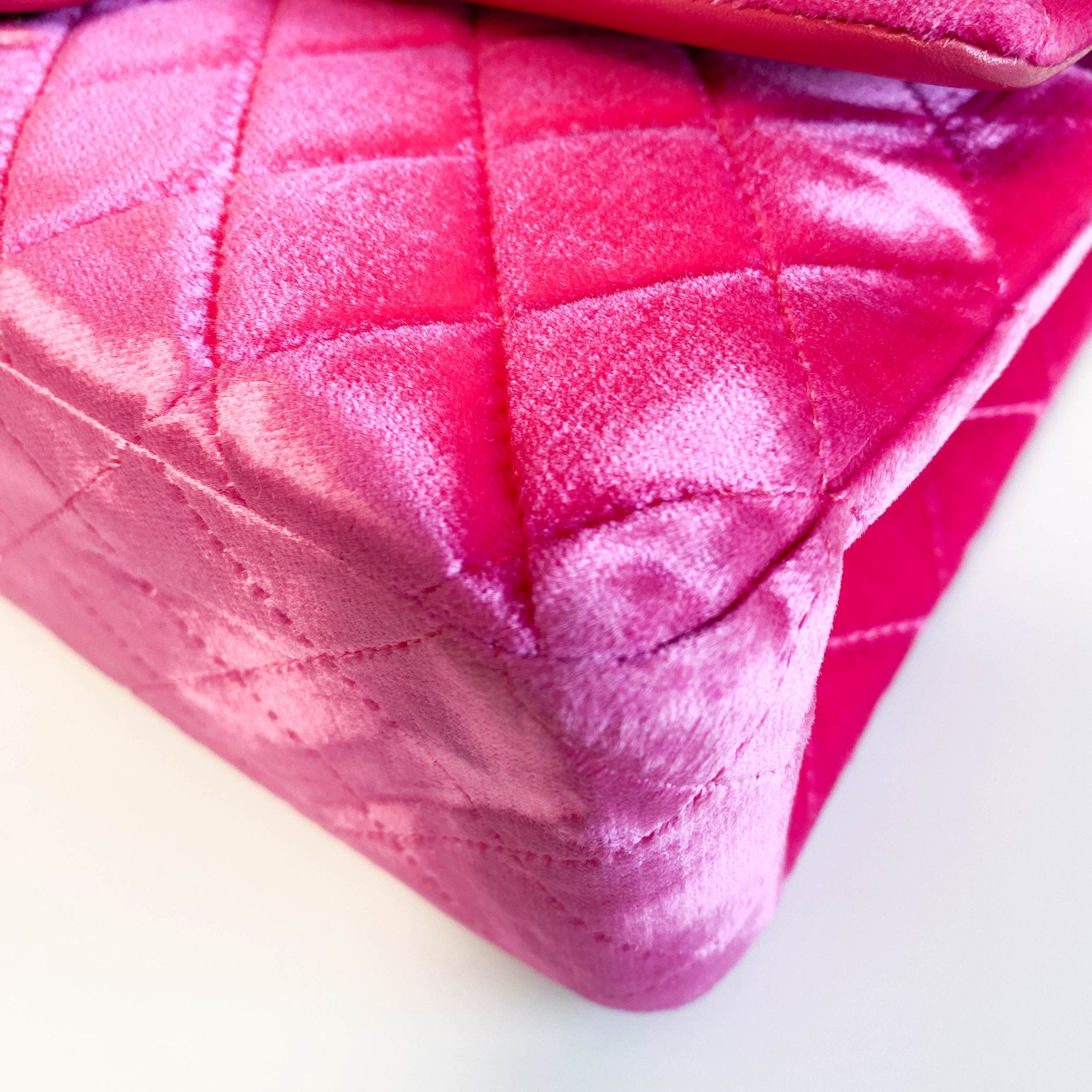 CHANEL Pink Velvet Timeless Classic Double Flap Chain Shoulder Bag, in , Sold by HIVE PRELOVED - Shoulder Bags, ,