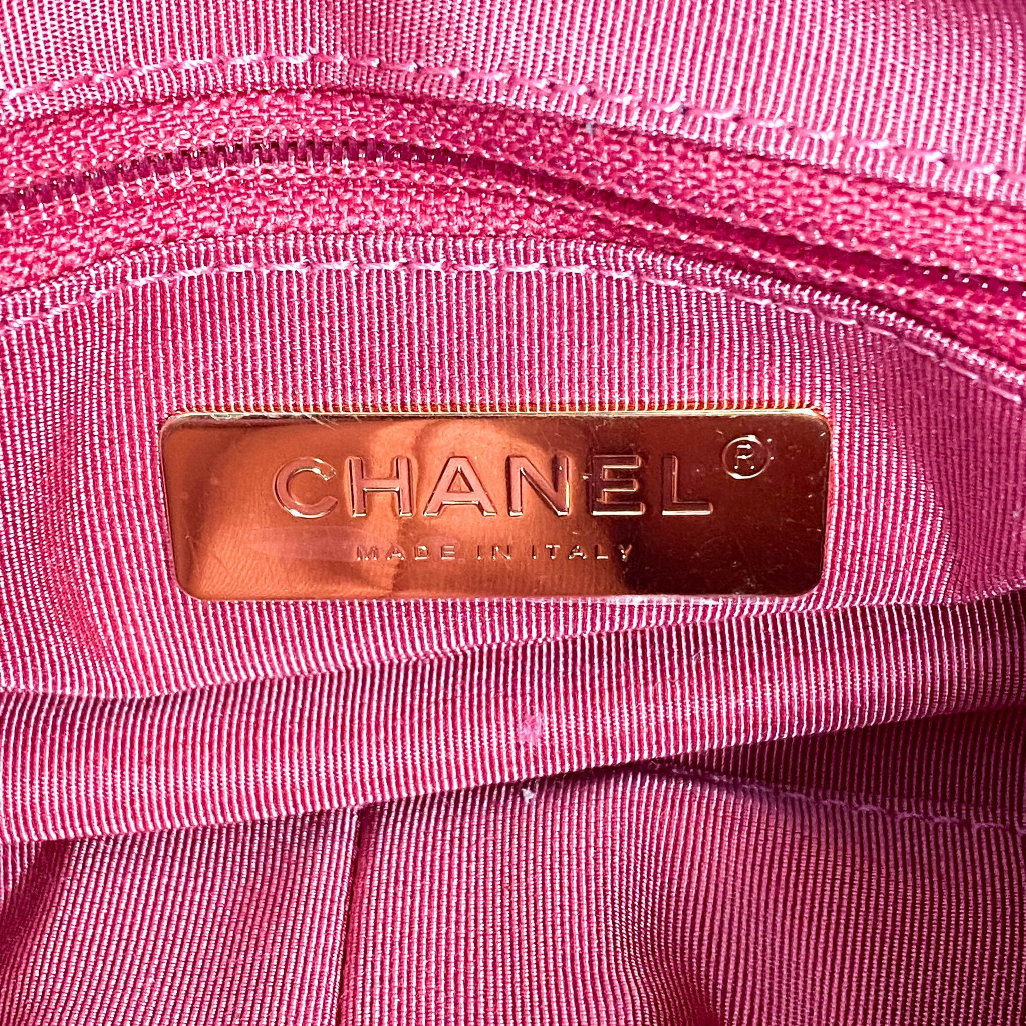 CHANEL Pink Wool Tweed Logo Fringe Zip Top Shopping Tote Handbag, in , Sold by HIVE PRELOVED - Totes, ,