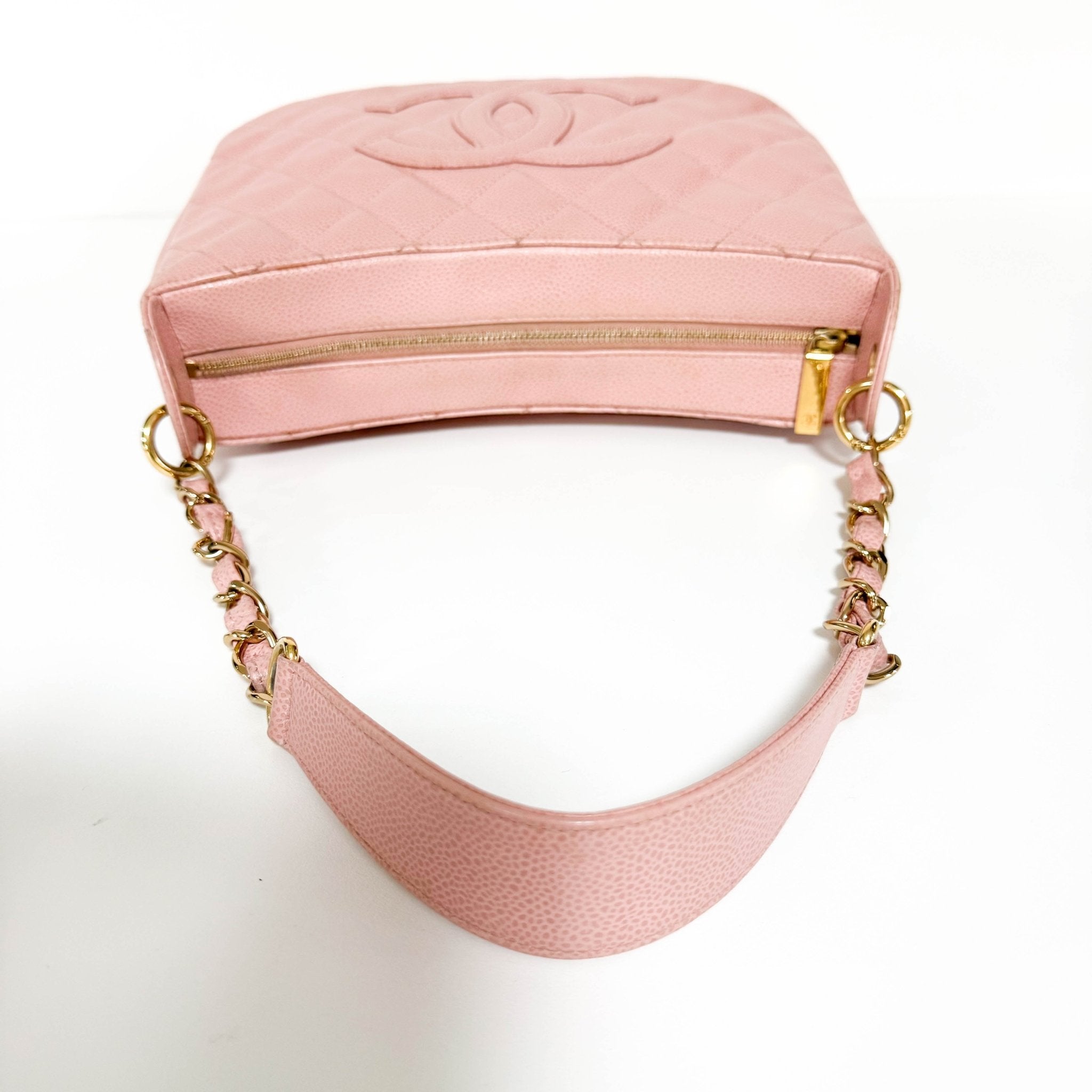 CHANEL Quilted Caviar Skin Leather Pink Hobo Shoulder Bag, in , Sold by HIVE PRELOVED - Shoulder Bags, ,