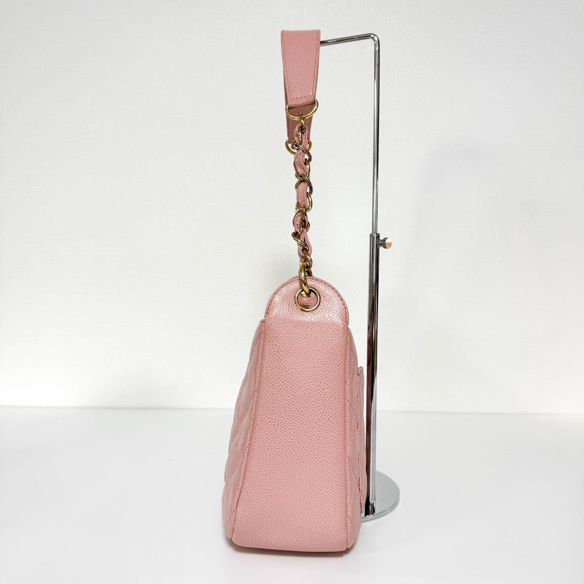 CHANEL Quilted Caviar Skin Leather Pink Hobo Shoulder Bag, in , Sold by HIVE PRELOVED - Shoulder Bags, ,