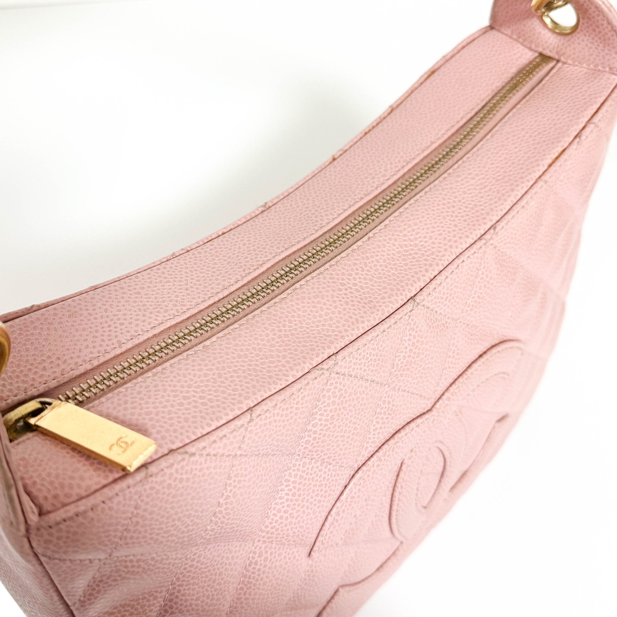 CHANEL Quilted Caviar Skin Leather Pink Hobo Shoulder Bag, in , Sold by HIVE PRELOVED - Shoulder Bags, ,