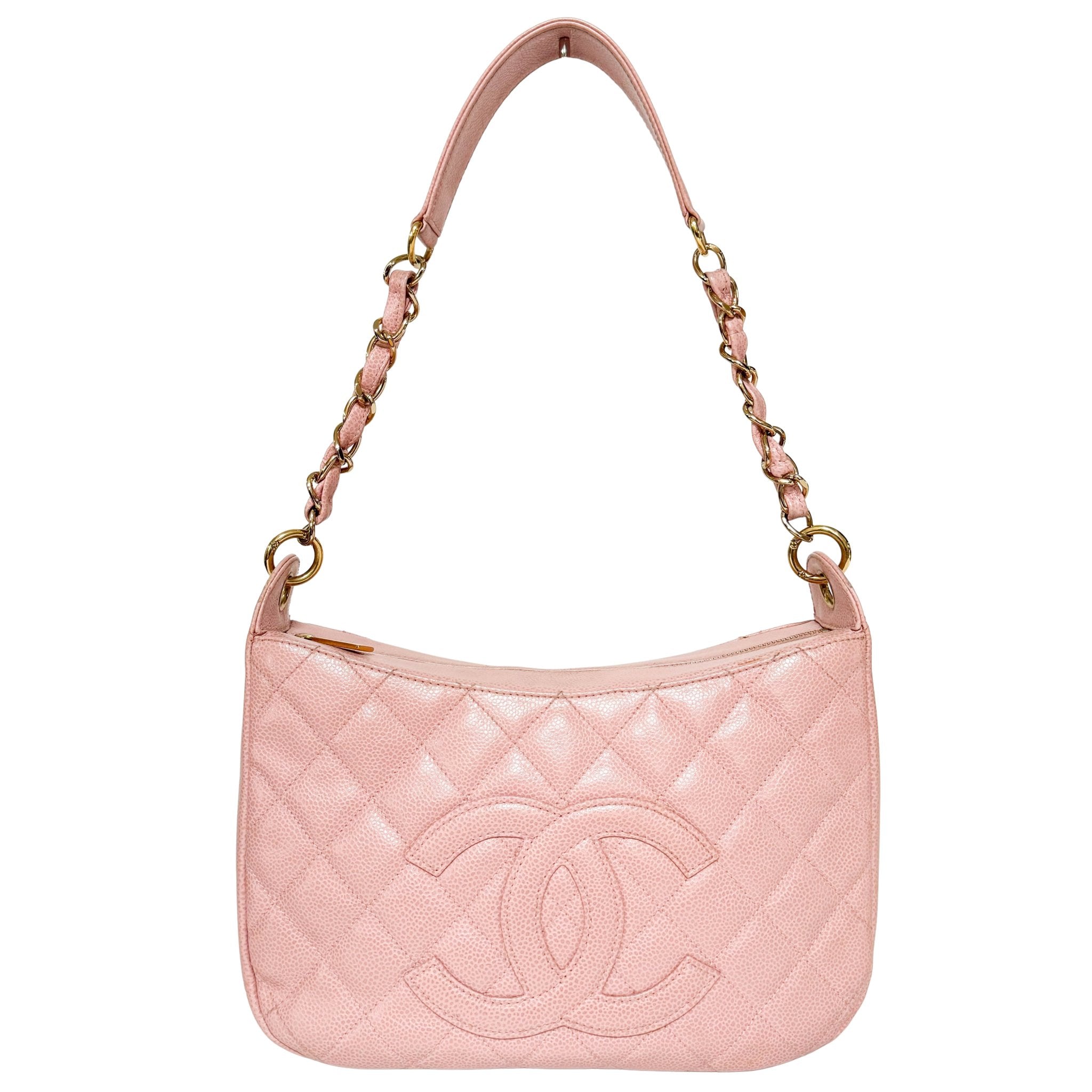 CHANEL Quilted Caviar Skin Leather Pink Hobo Shoulder Bag, in , Sold by HIVE PRELOVED - Shoulder Bags, ,