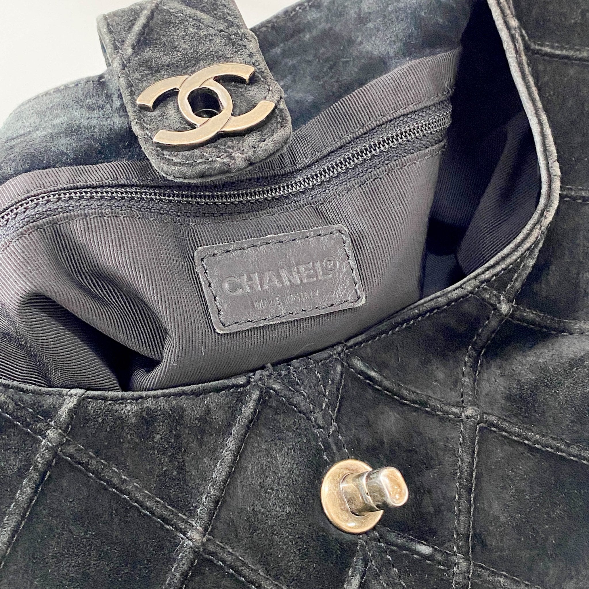 CHANEL Quilted Hobo Black Suede Shoulder Bag, in , Sold by HIVE PRELOVED - Handle Bags, ,