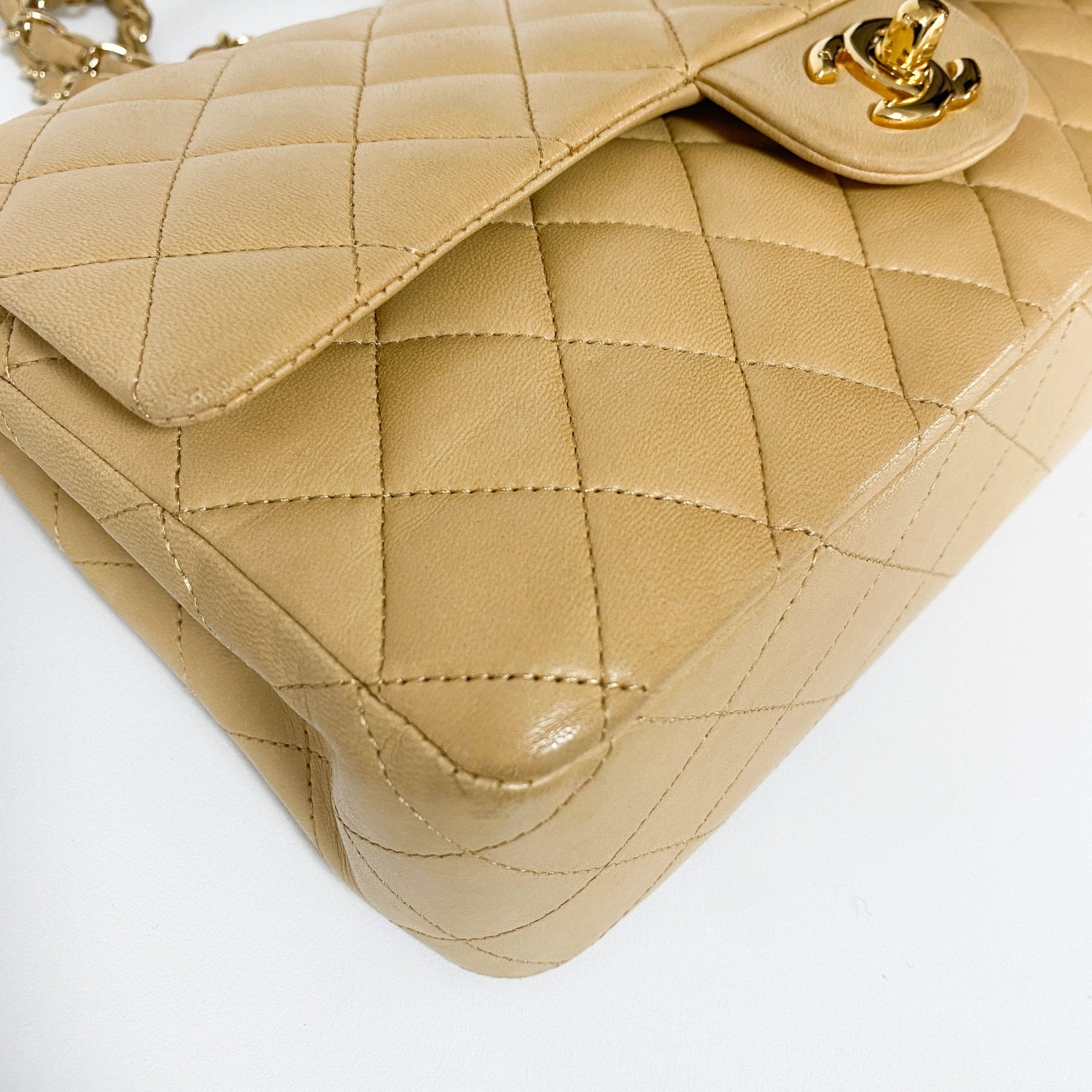 CHANEL Quilted Lambskin Classic Double Flap Shoulder Bag Cream, in , Sold by HIVE PRELOVED - Shoulder Bags, ,