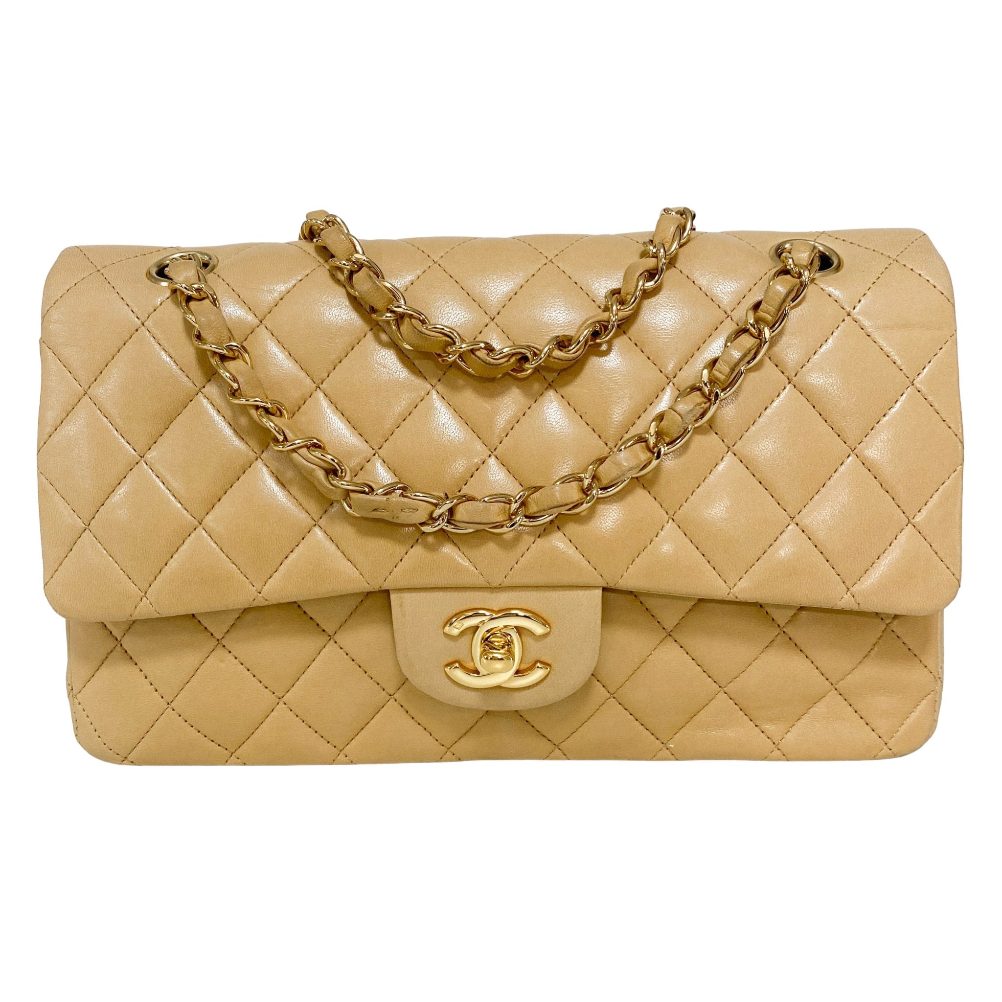 CHANEL Quilted Lambskin Classic Double Flap Shoulder Bag Cream, in , Sold by HIVE PRELOVED - Shoulder Bags, ,