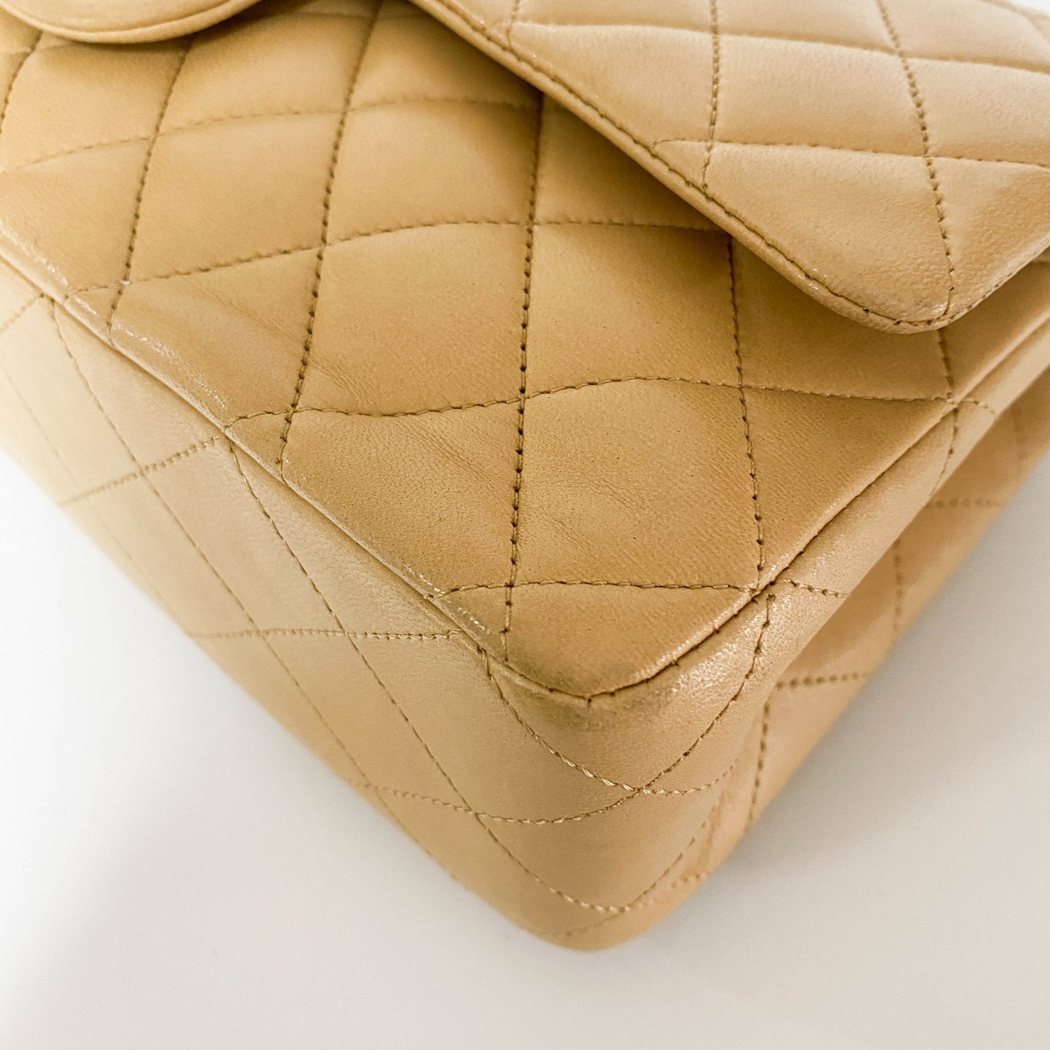 CHANEL Quilted Lambskin Classic Double Flap Shoulder Bag Cream, in , Sold by HIVE PRELOVED - Shoulder Bags, ,