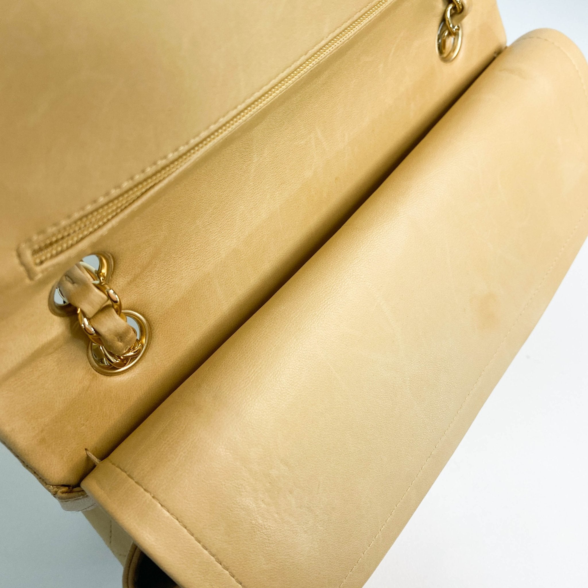 CHANEL Quilted Lambskin Classic Double Flap Shoulder Bag Cream, in , Sold by HIVE PRELOVED - Shoulder Bags, ,