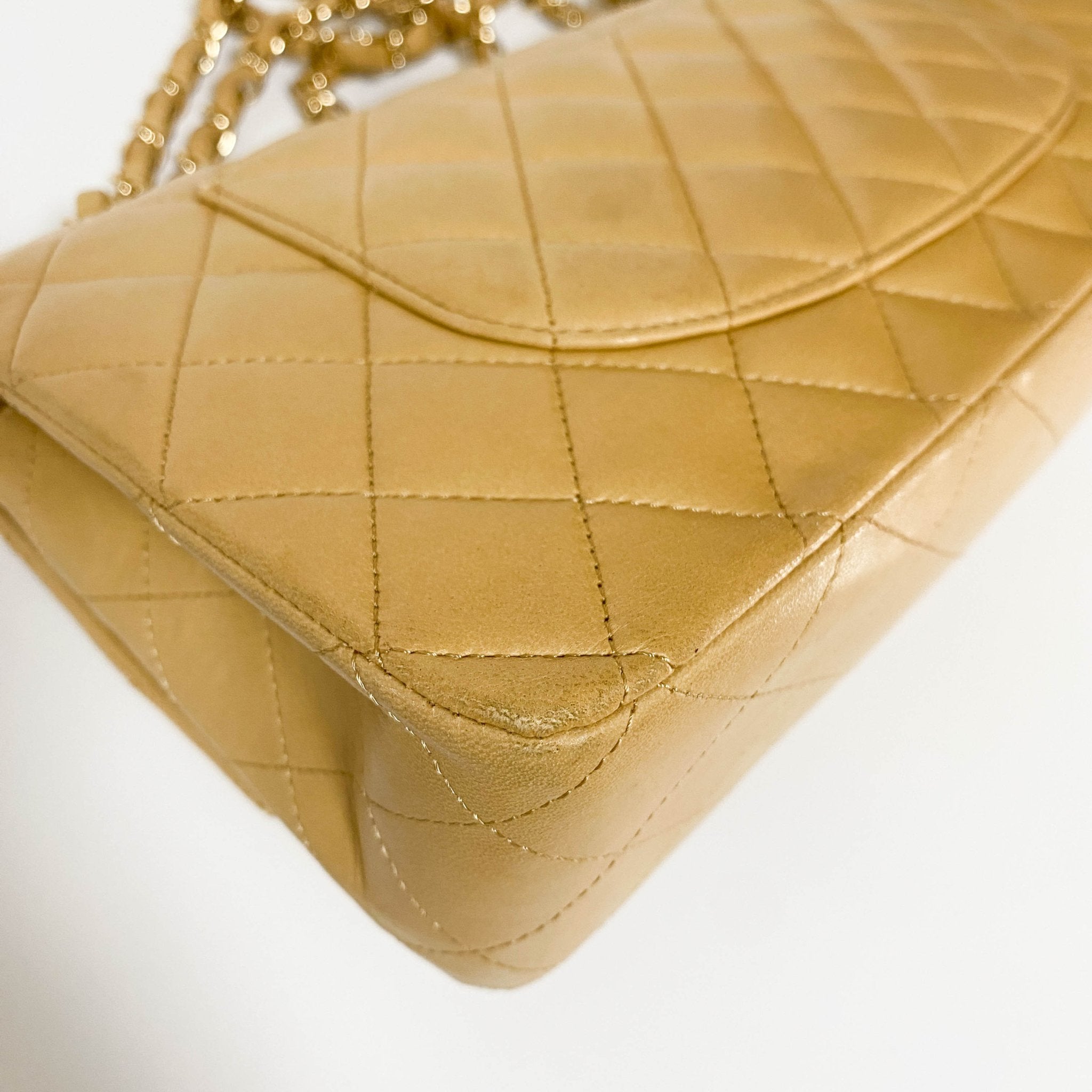 CHANEL Quilted Lambskin Classic Double Flap Shoulder Bag Cream, in , Sold by HIVE PRELOVED - Shoulder Bags, ,