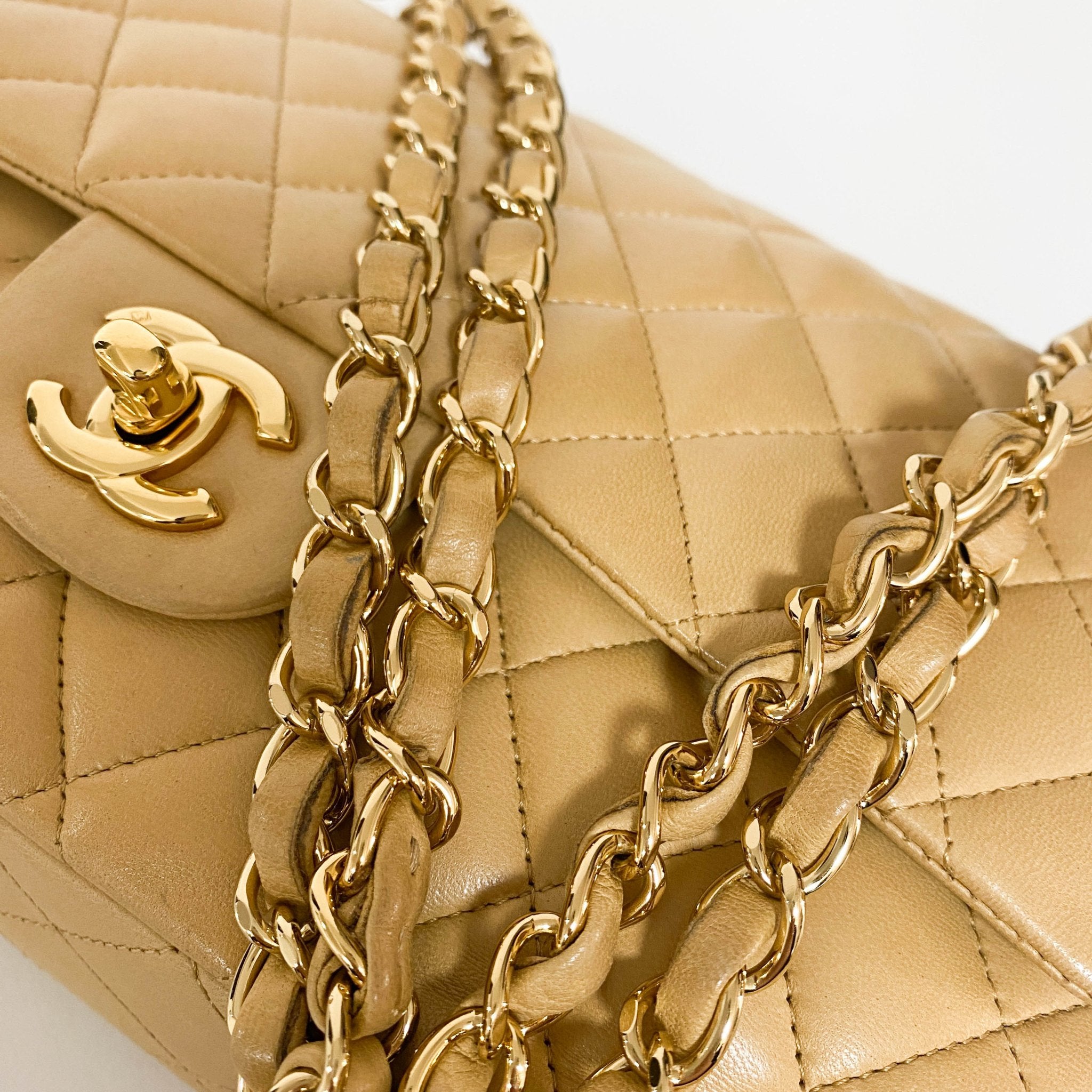 CHANEL Quilted Lambskin Classic Double Flap Shoulder Bag Cream, in , Sold by HIVE PRELOVED - Shoulder Bags, ,