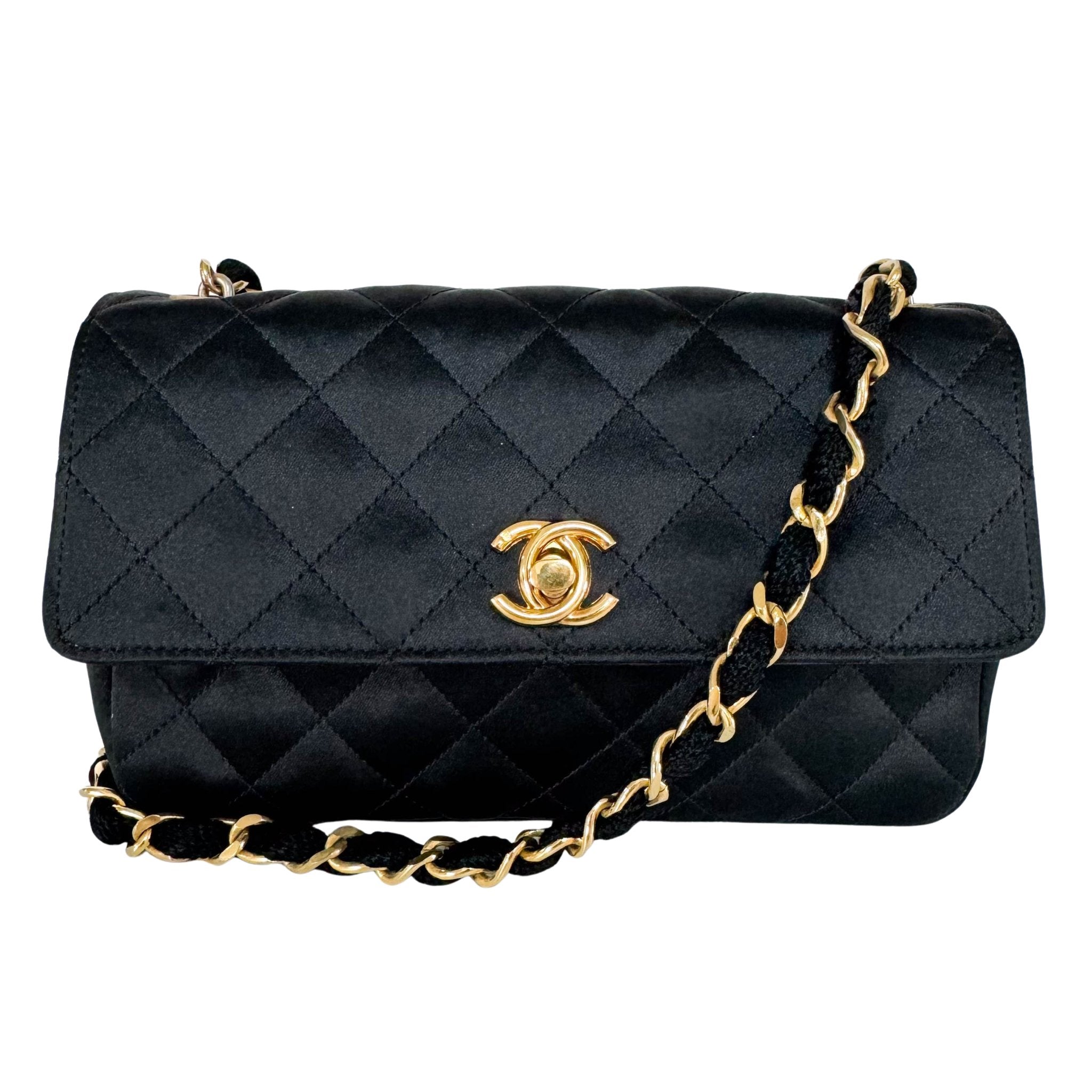 CHANEL Satin Mini Timeless Classic Single Flap Chain Crossbody Bag, in , Sold by HIVE PRELOVED - Shoulder Bags, ,