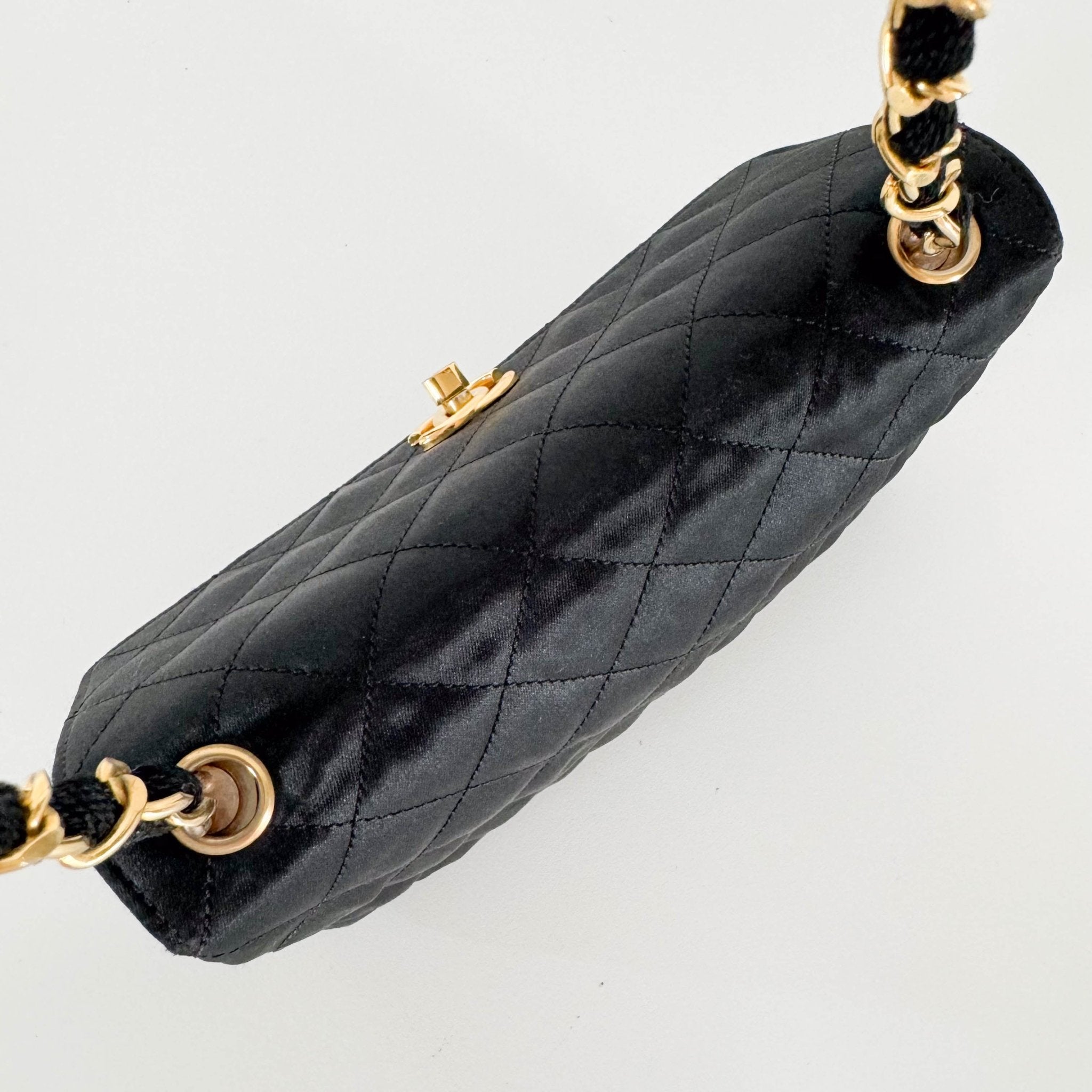 CHANEL Satin Mini Timeless Classic Single Flap Chain Crossbody Bag, in , Sold by HIVE PRELOVED - Shoulder Bags, ,