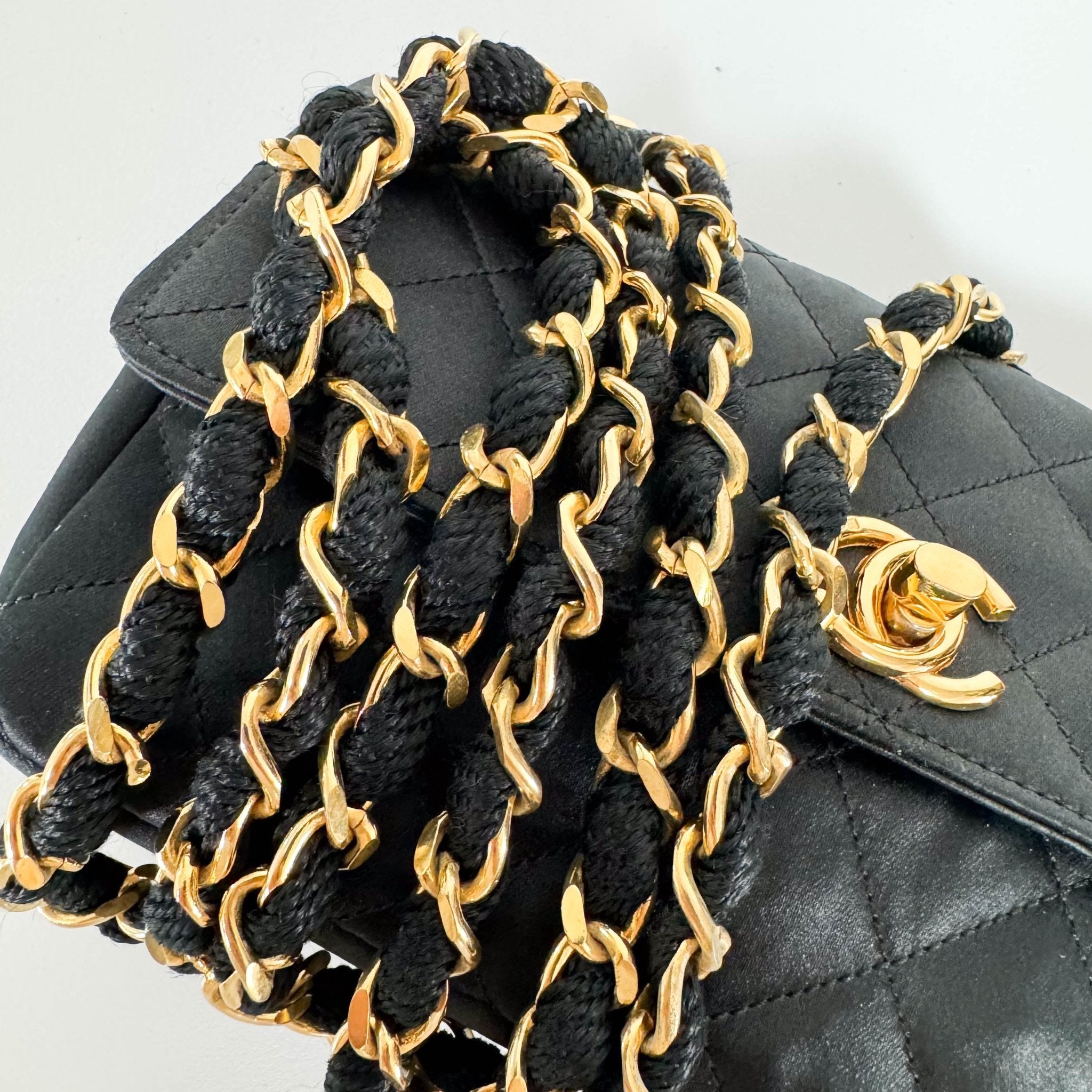 CHANEL Satin Mini Timeless Classic Single Flap Chain Crossbody Bag, in , Sold by HIVE PRELOVED - Shoulder Bags, ,