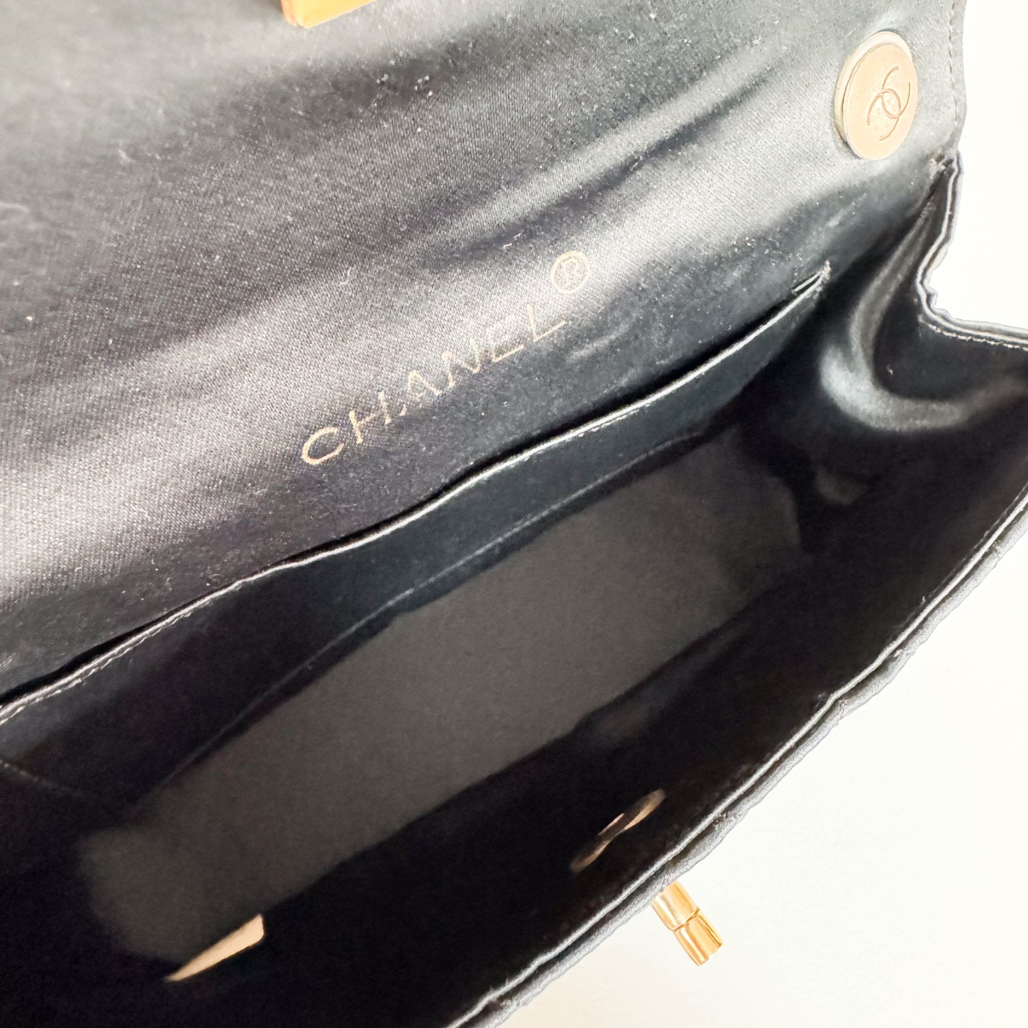 CHANEL Satin Mini Timeless Classic Single Flap Chain Crossbody Bag, in , Sold by HIVE PRELOVED - Shoulder Bags, ,