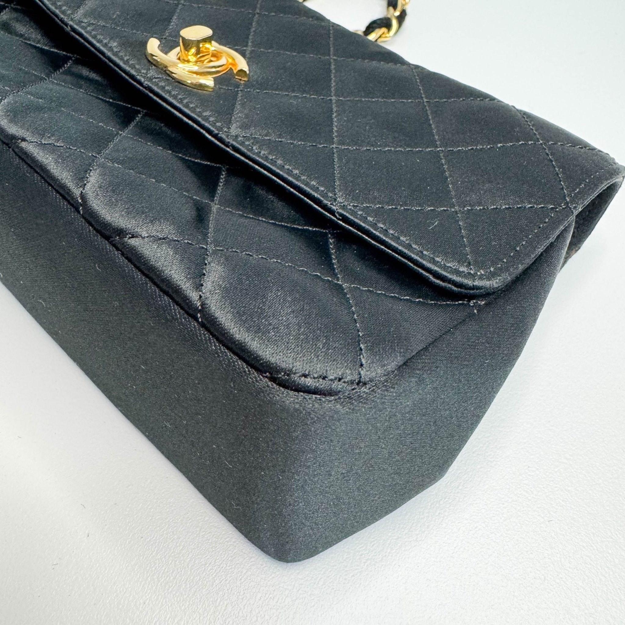 CHANEL Satin Mini Timeless Classic Single Flap Chain Crossbody Bag, in , Sold by HIVE PRELOVED - Shoulder Bags, ,