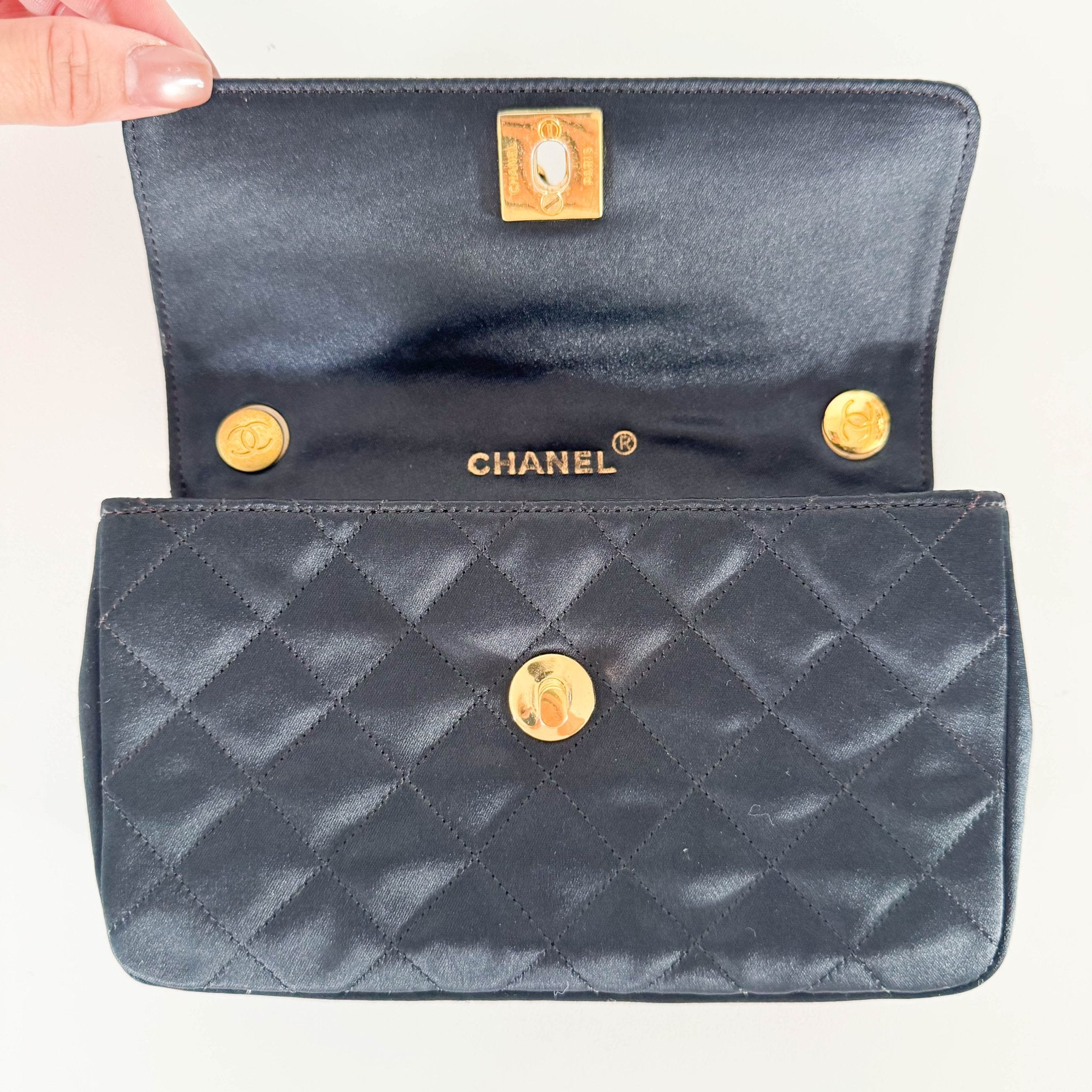 CHANEL Satin Mini Timeless Classic Single Flap Chain Crossbody Bag, in , Sold by HIVE PRELOVED - Crossbody bags, ,