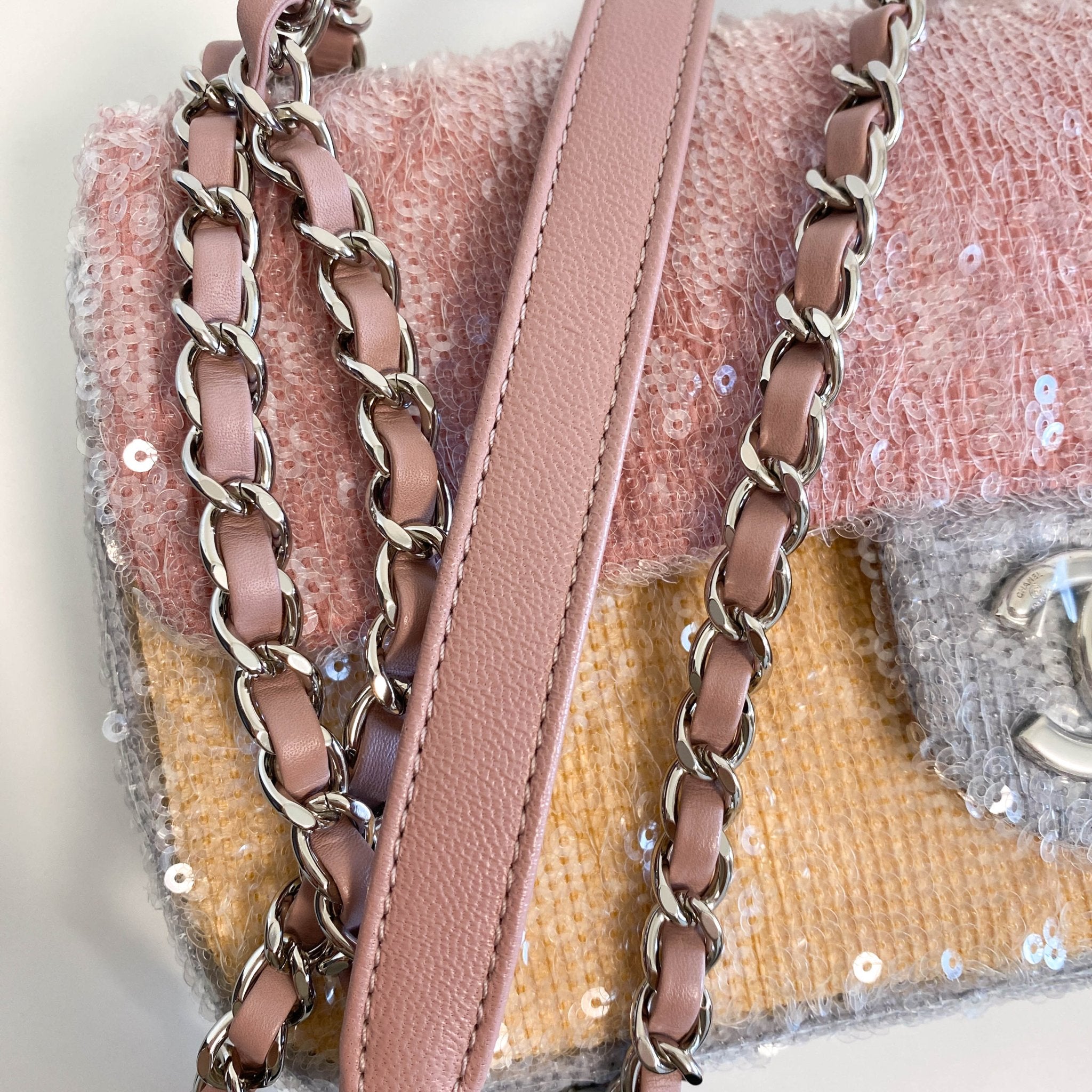 CHANEL Sequin Multi Colour Single Flap Chain Shoulder Bag, in , Sold by HIVE PRELOVED - Crossbody bags, Shoulder Bags,