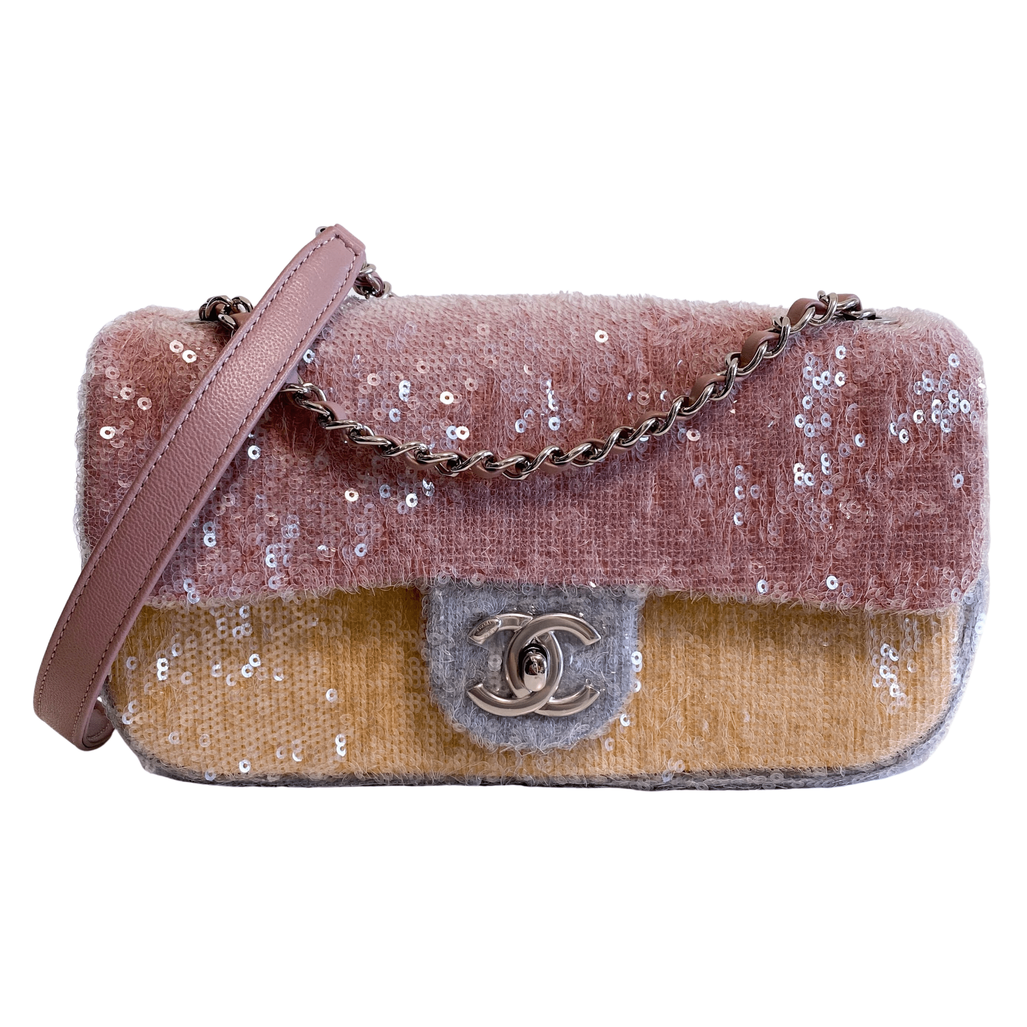 CHANEL Sequin Multi Colour Single Flap Chain Shoulder Bag, in , Sold by HIVE PRELOVED - Crossbody bags, Shoulder Bags,