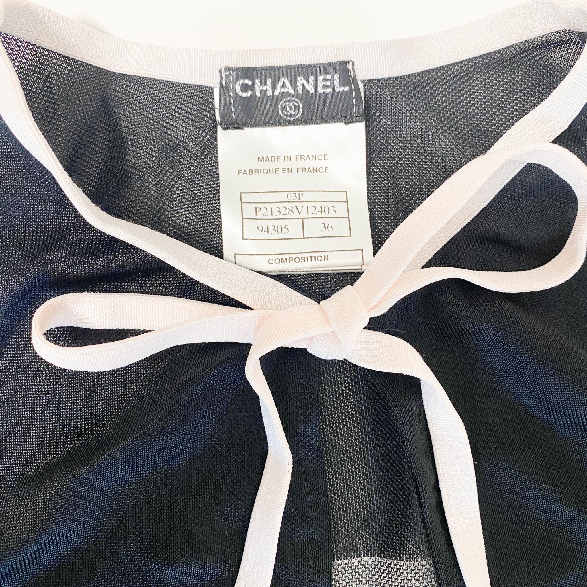 CHANEL Sheer Vest Top Black 36, in , Sold by HIVE PRELOVED - Tops, ,