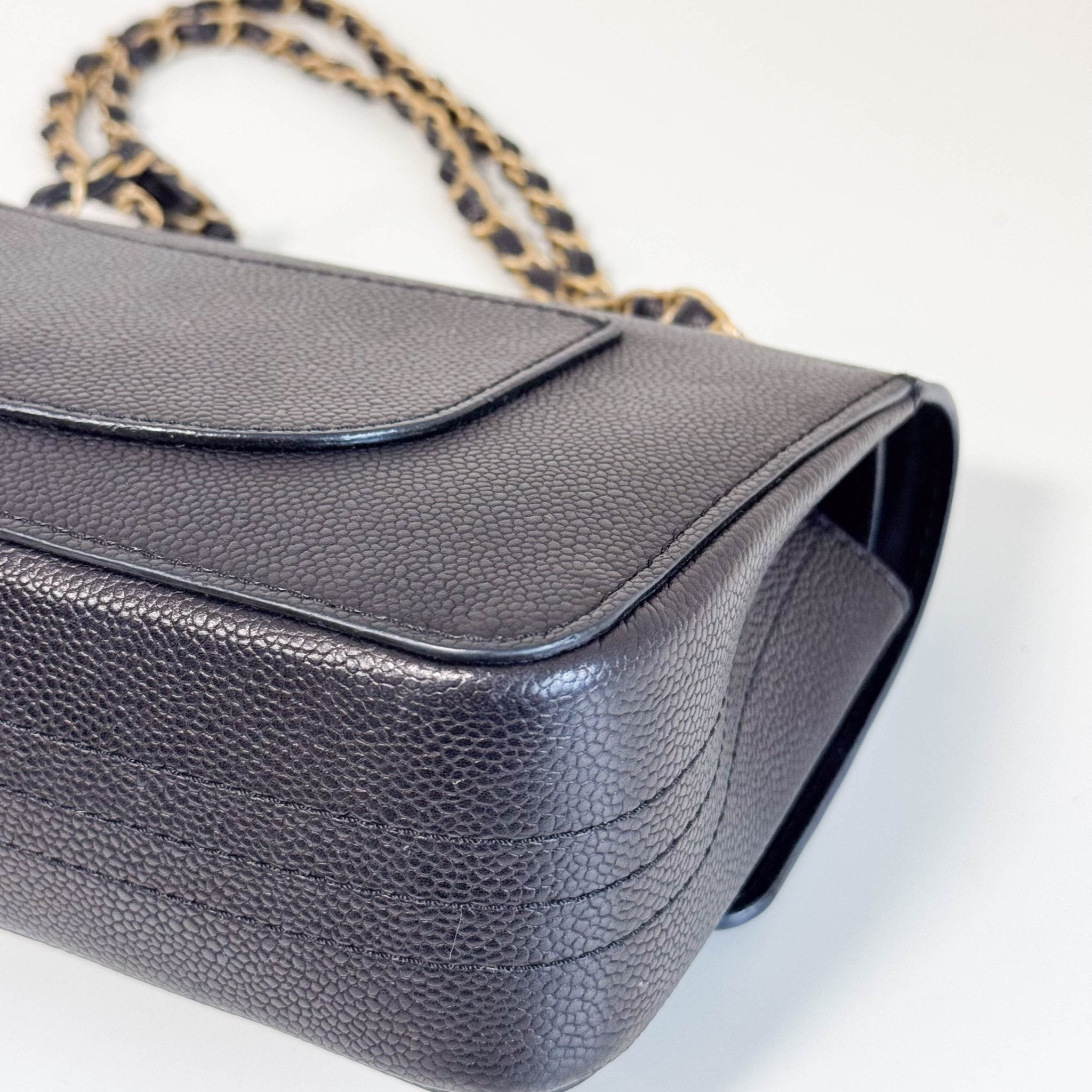 CHANEL Timeless Classic Double Flap Black Grain Calf Skin Shoulder Bag, in , Sold by HIVE PRELOVED - Shoulder Bags, ,