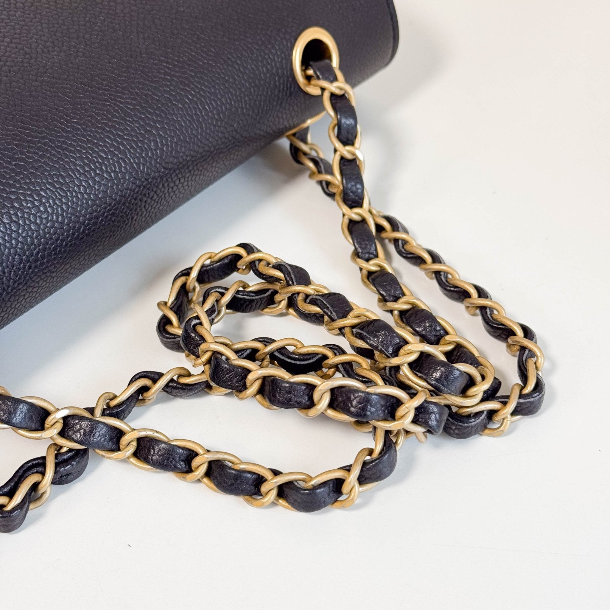 CHANEL Timeless Classic Double Flap Black Grain Calf Skin Shoulder Bag, in , Sold by HIVE PRELOVED - Shoulder Bags, ,