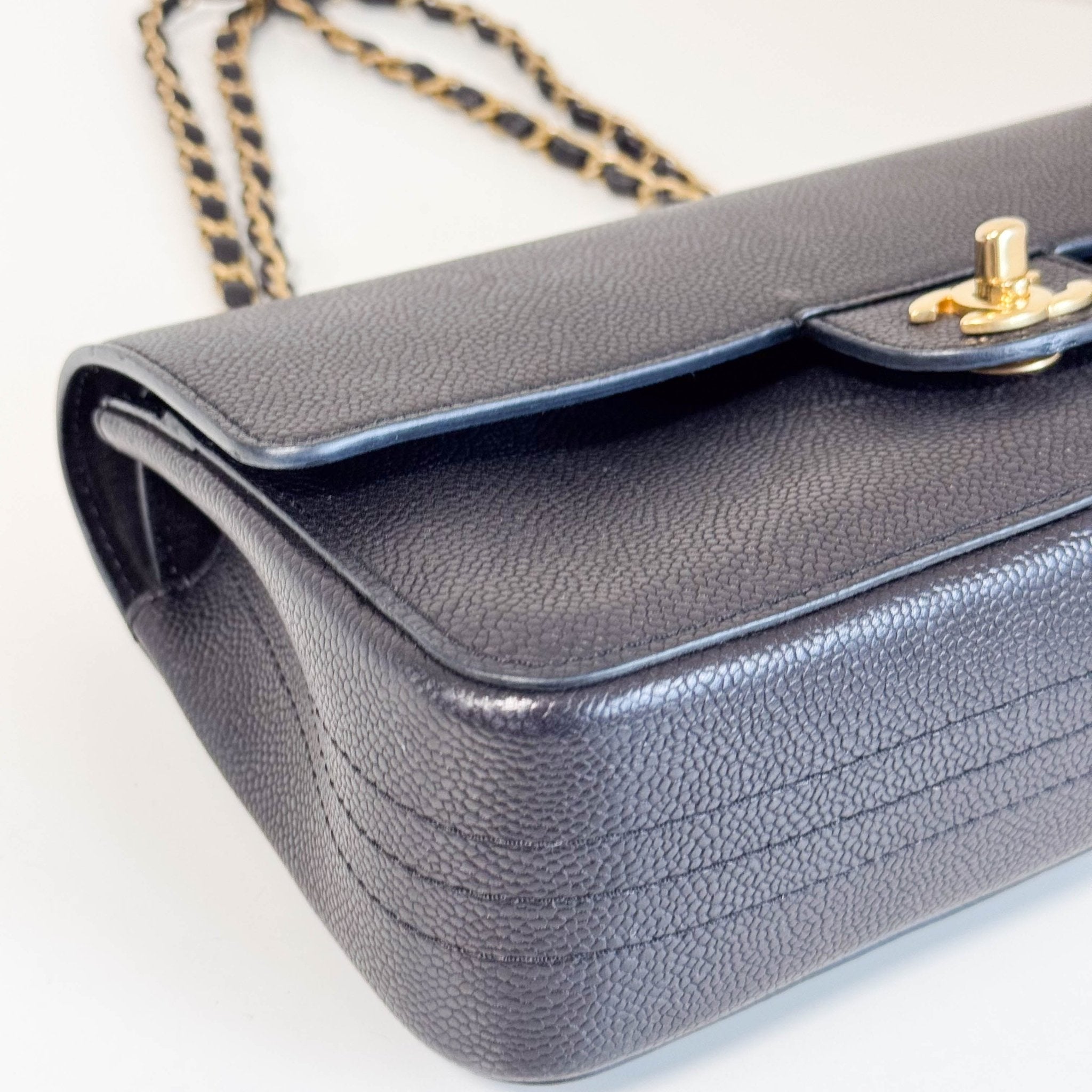 CHANEL Timeless Classic Double Flap Black Grain Calf Skin Shoulder Bag, in , Sold by HIVE PRELOVED - Shoulder Bags, ,