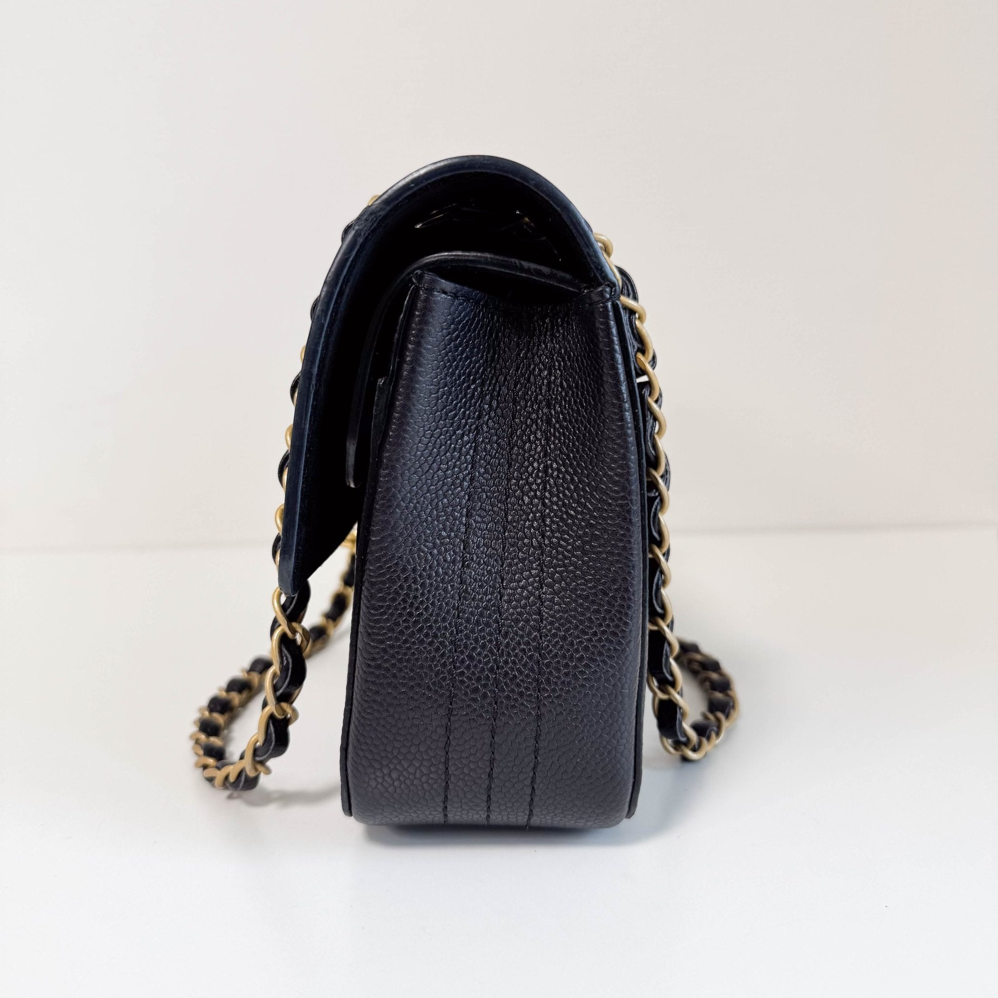 CHANEL Timeless Classic Double Flap Black Grain Calf Skin Shoulder Bag, in , Sold by HIVE PRELOVED - Shoulder Bags, ,