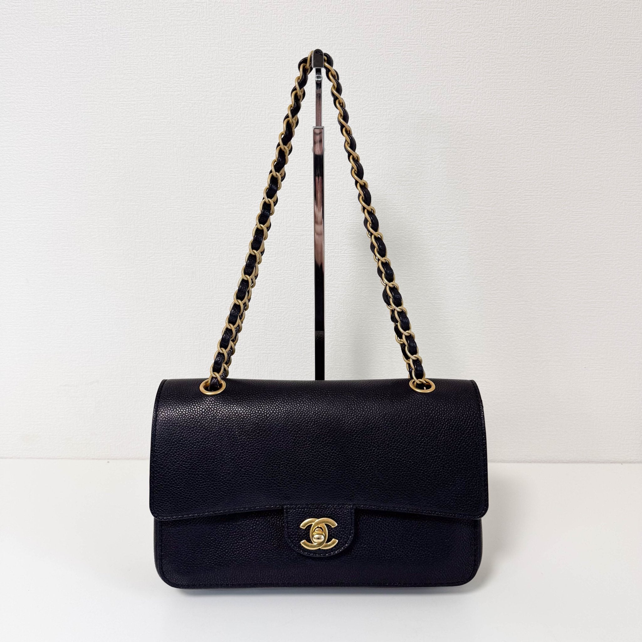 CHANEL Timeless Classic Double Flap Black Grain Calf Skin Shoulder Bag, in , Sold by HIVE PRELOVED - Shoulder Bags, ,