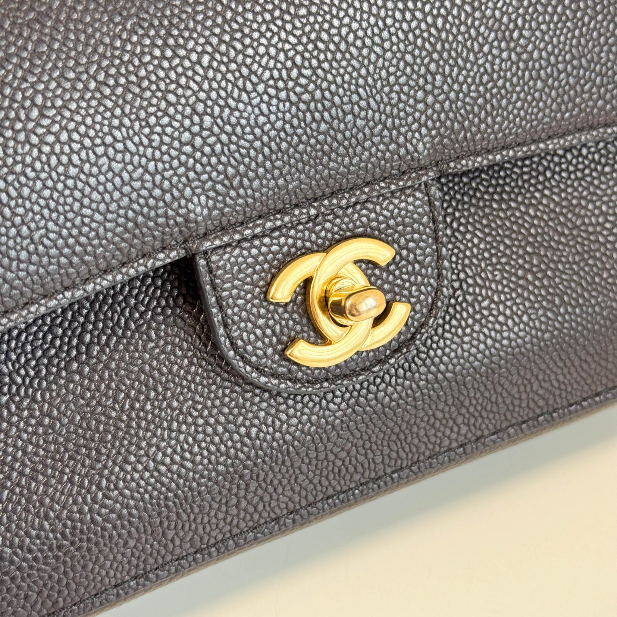 CHANEL Timeless Classic Double Flap Black Grain Calf Skin Shoulder Bag, in , Sold by HIVE PRELOVED - Shoulder Bags, ,