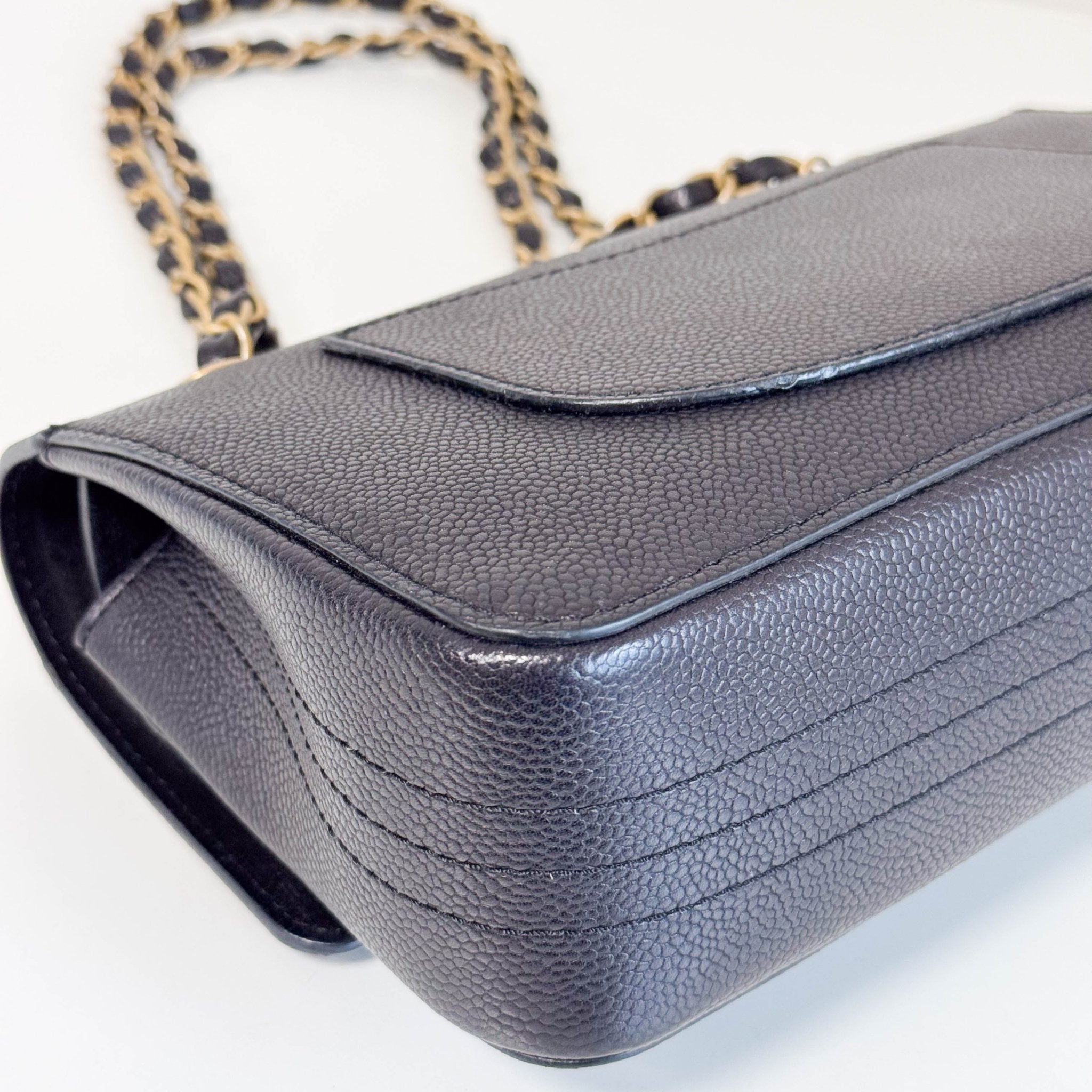 CHANEL Timeless Classic Double Flap Black Grain Calf Skin Shoulder Bag, in , Sold by HIVE PRELOVED - Shoulder Bags, ,