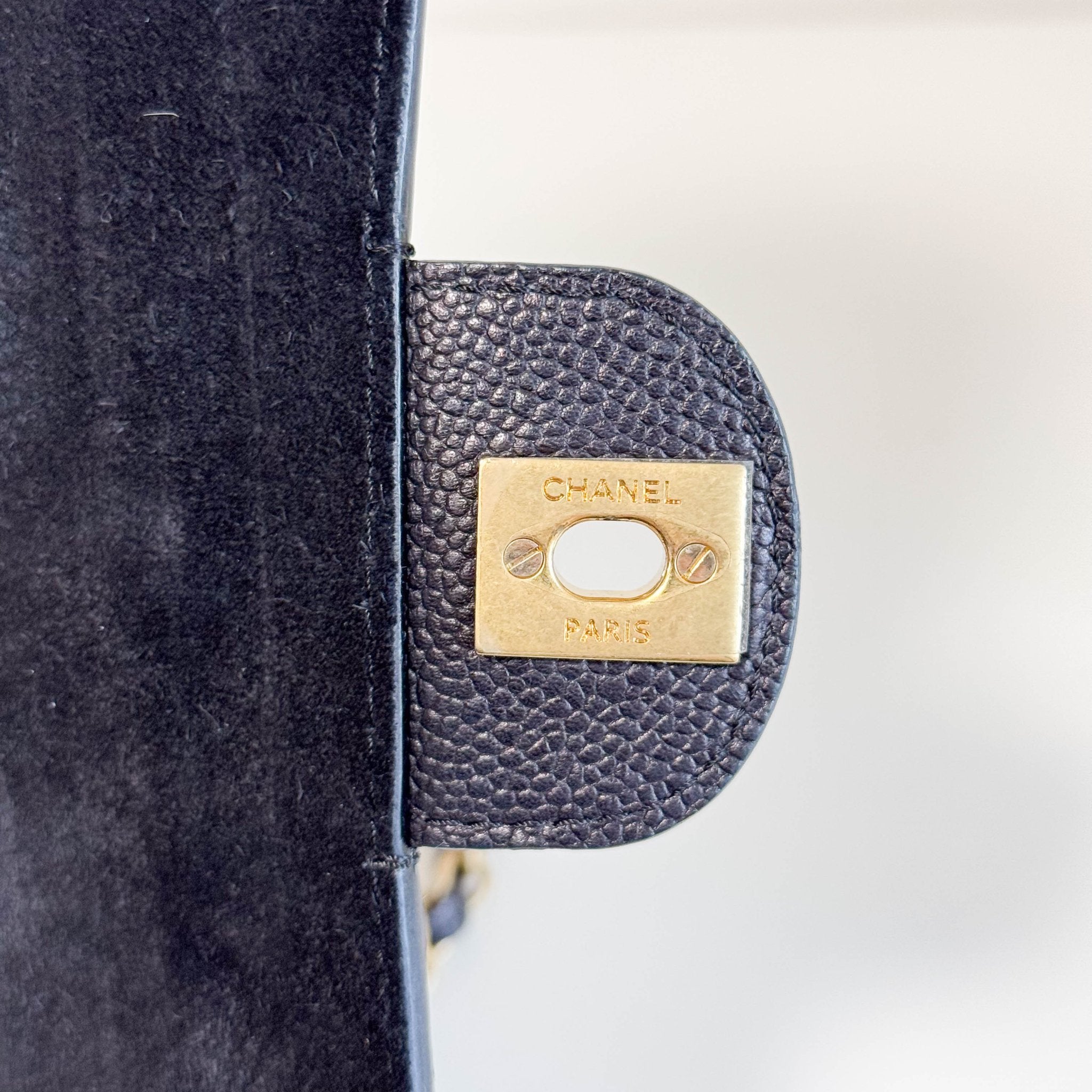 CHANEL Timeless Classic Double Flap Black Grain Calf Skin Shoulder Bag, in , Sold by HIVE PRELOVED - Shoulder Bags, ,