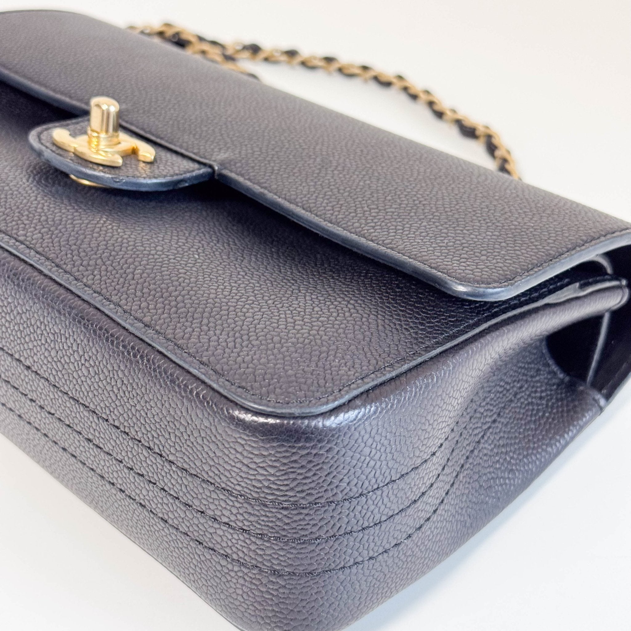 CHANEL Timeless Classic Double Flap Black Grain Calf Skin Shoulder Bag, in , Sold by HIVE PRELOVED - Shoulder Bags, ,