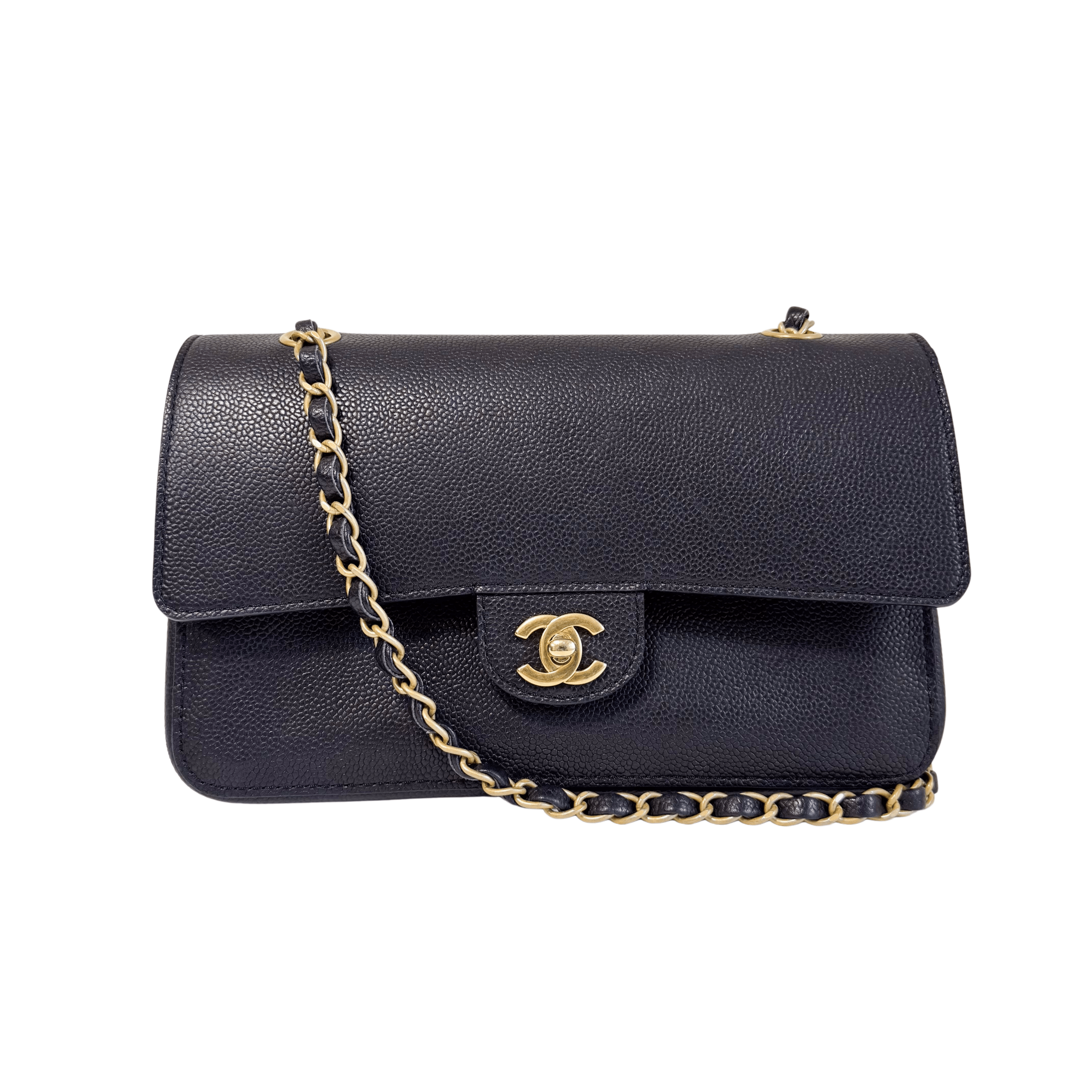 CHANEL Timeless Classic Double Flap Black Grain Calf Skin Shoulder Bag, in , Sold by HIVE PRELOVED - Shoulder Bags, ,