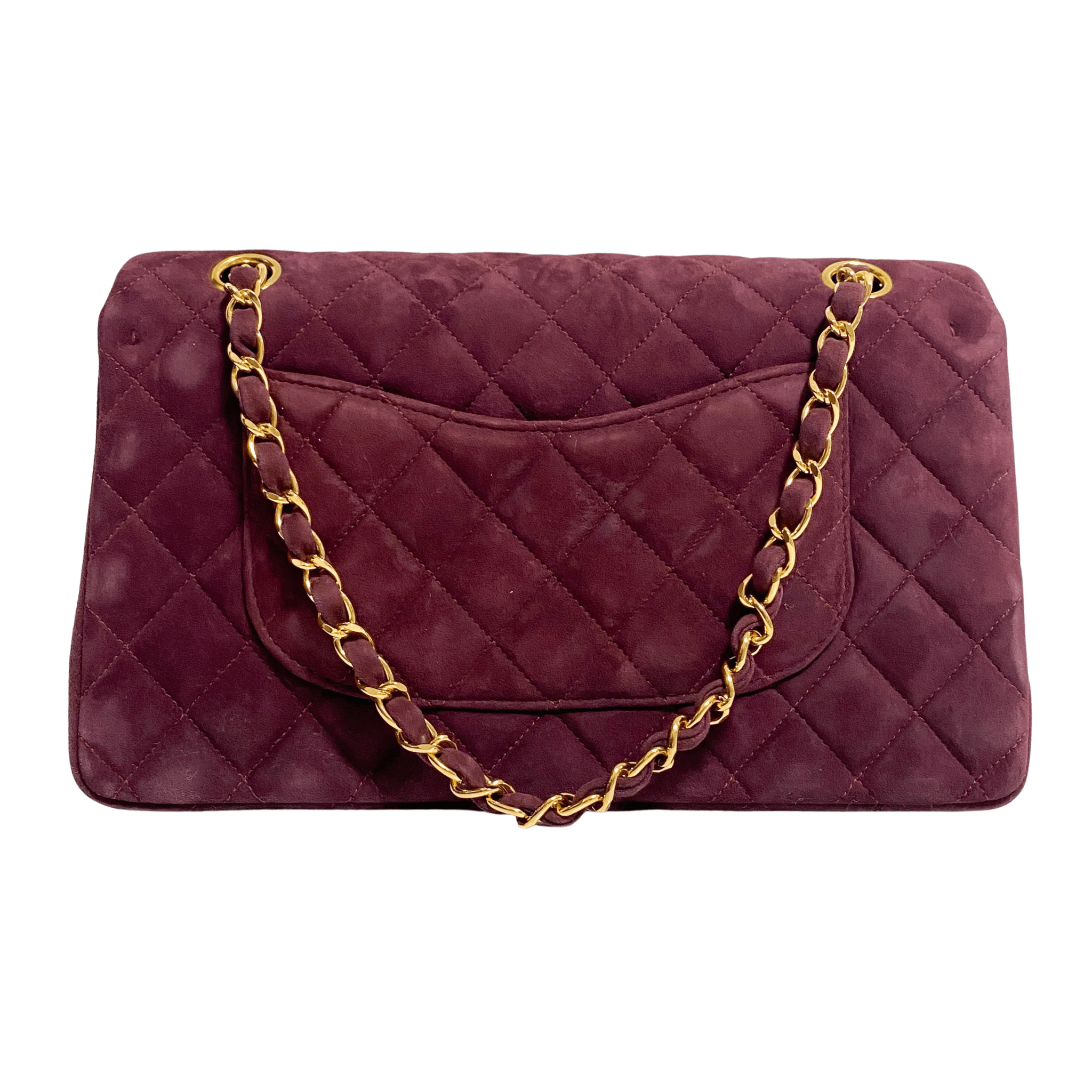 CHANEL TImeless Classic Double Flap Burgundy Suede Chain Shoulder Bag in Sold by HIVE PRELOVED - Crossbody bags, Shoulder Bag