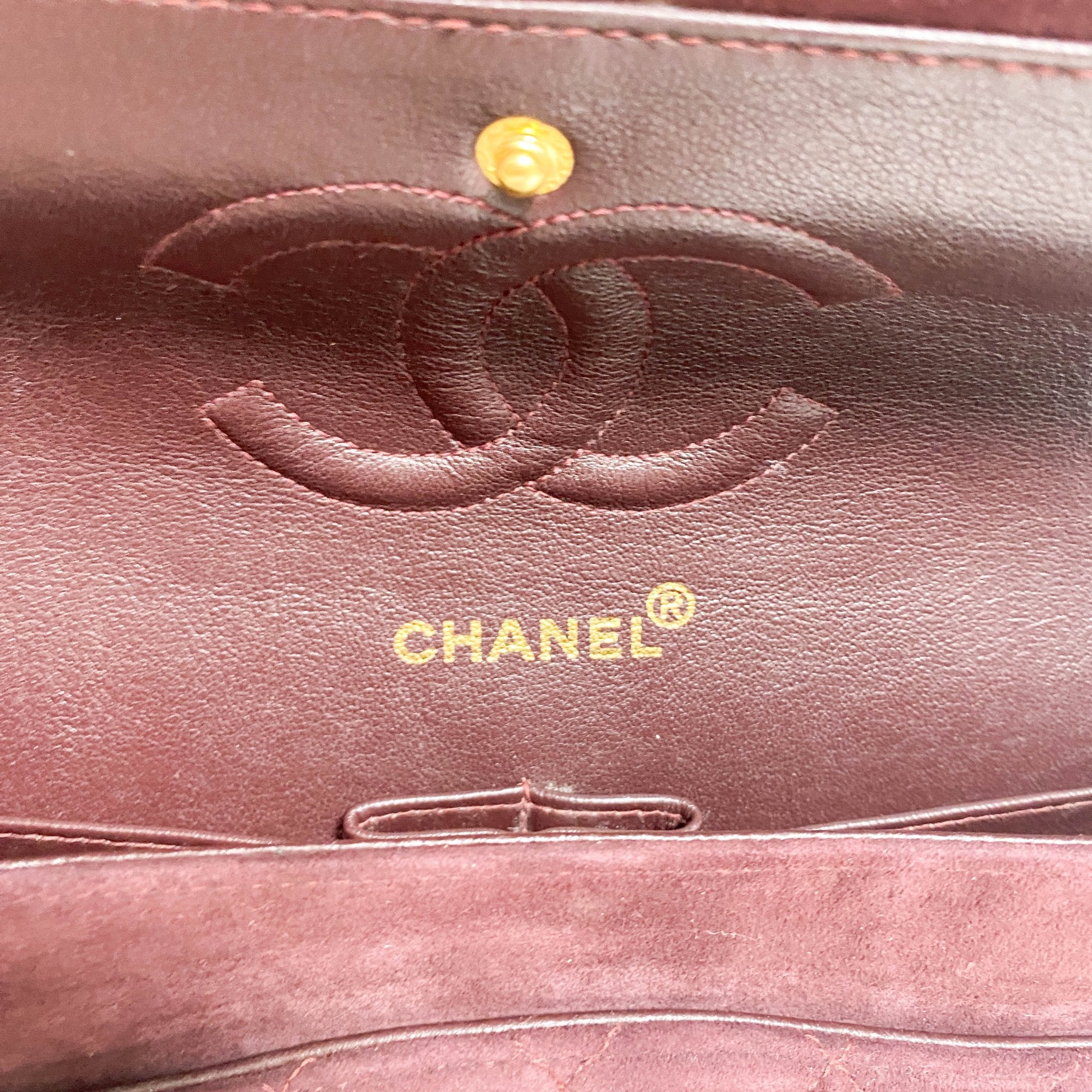 CHANEL TImeless Classic Double Flap Burgundy Suede Chain Shoulder Bag in Sold by HIVE PRELOVED - Crossbody bags, Shoulder Bag