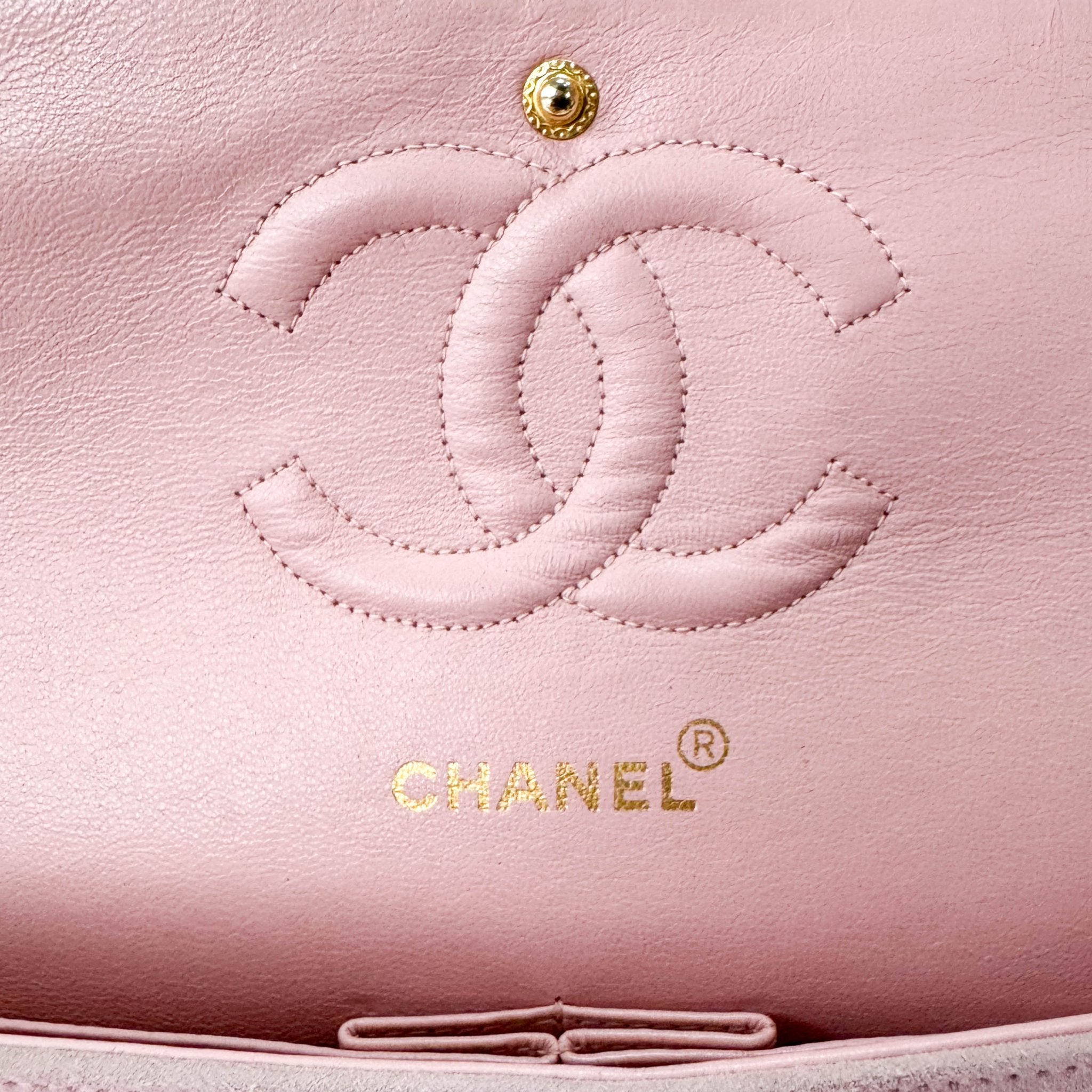 CHANEL Timeless Classic Double Flap Pink Suede Chain Shoulder Bag, in , Sold by HIVE PRELOVED - Shoulder Bags, ,